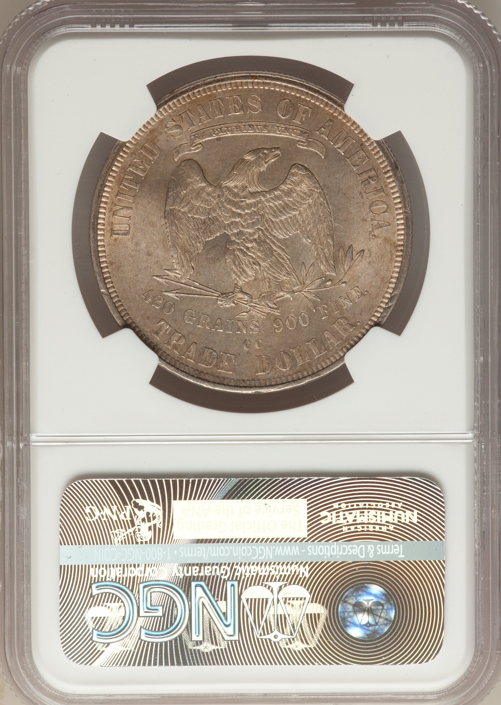 1875-CC Trade$ Obverse I, Reverse II MS61 thumbnail 2