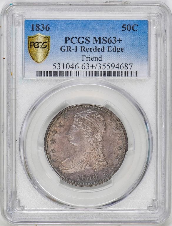 1836 50c Reeded Edge, GR-1 G6 thumbnail 23