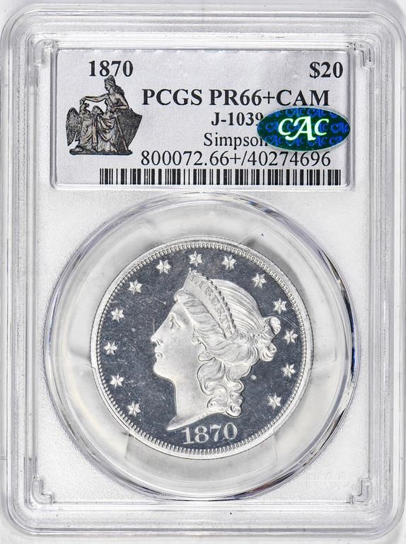 1870 P$20 Aluminum, J-1039 PR CAM thumbnail 7