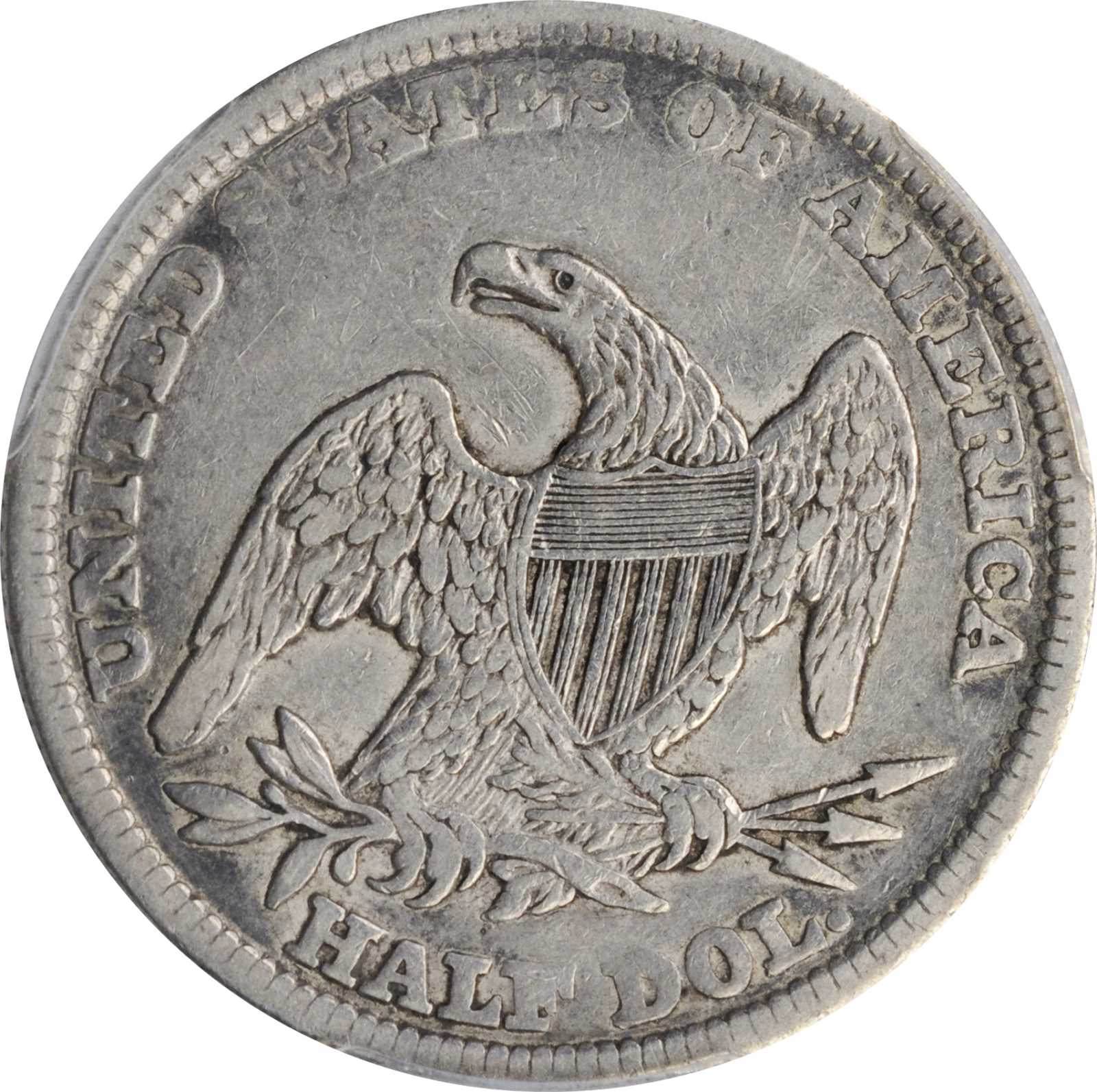 1839 50c Reeded Edge, Large Letters Reverse, GR-5 MS62 CAC thumbnail 23