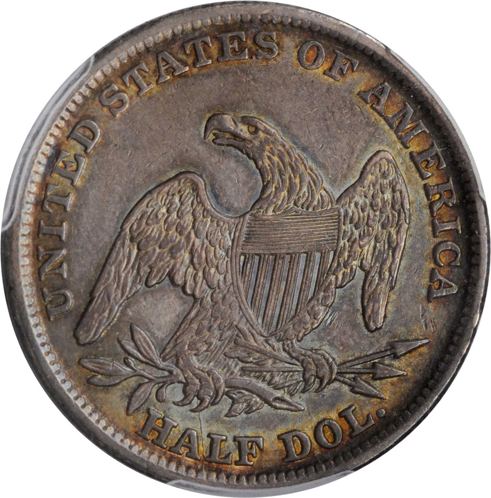 1838 50c Reeded Edge, GR-12 F15 CAC thumbnail 2