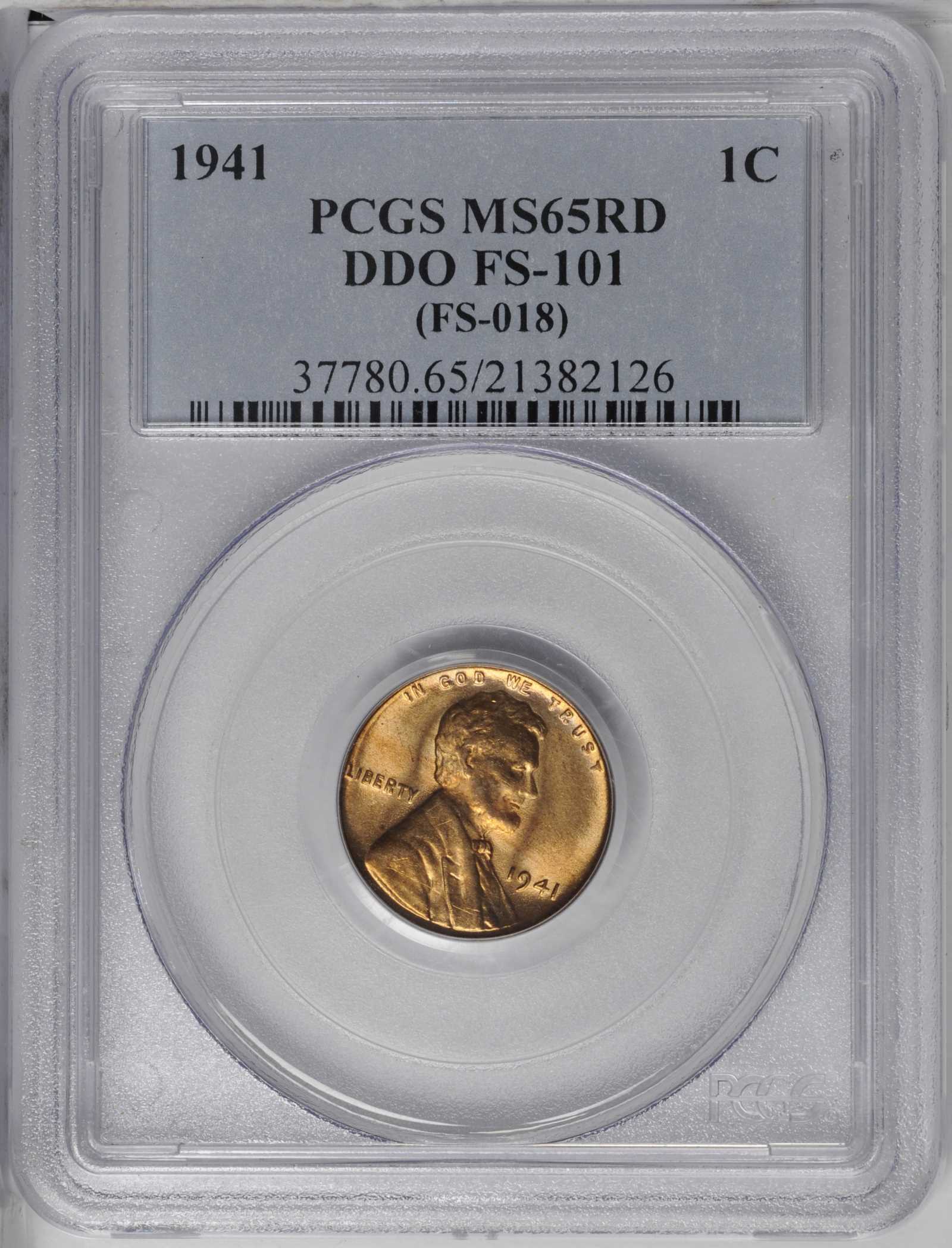 1941 1c Doubled Die Obverse, FS-101 MS RD MS65 RD thumbnail 9