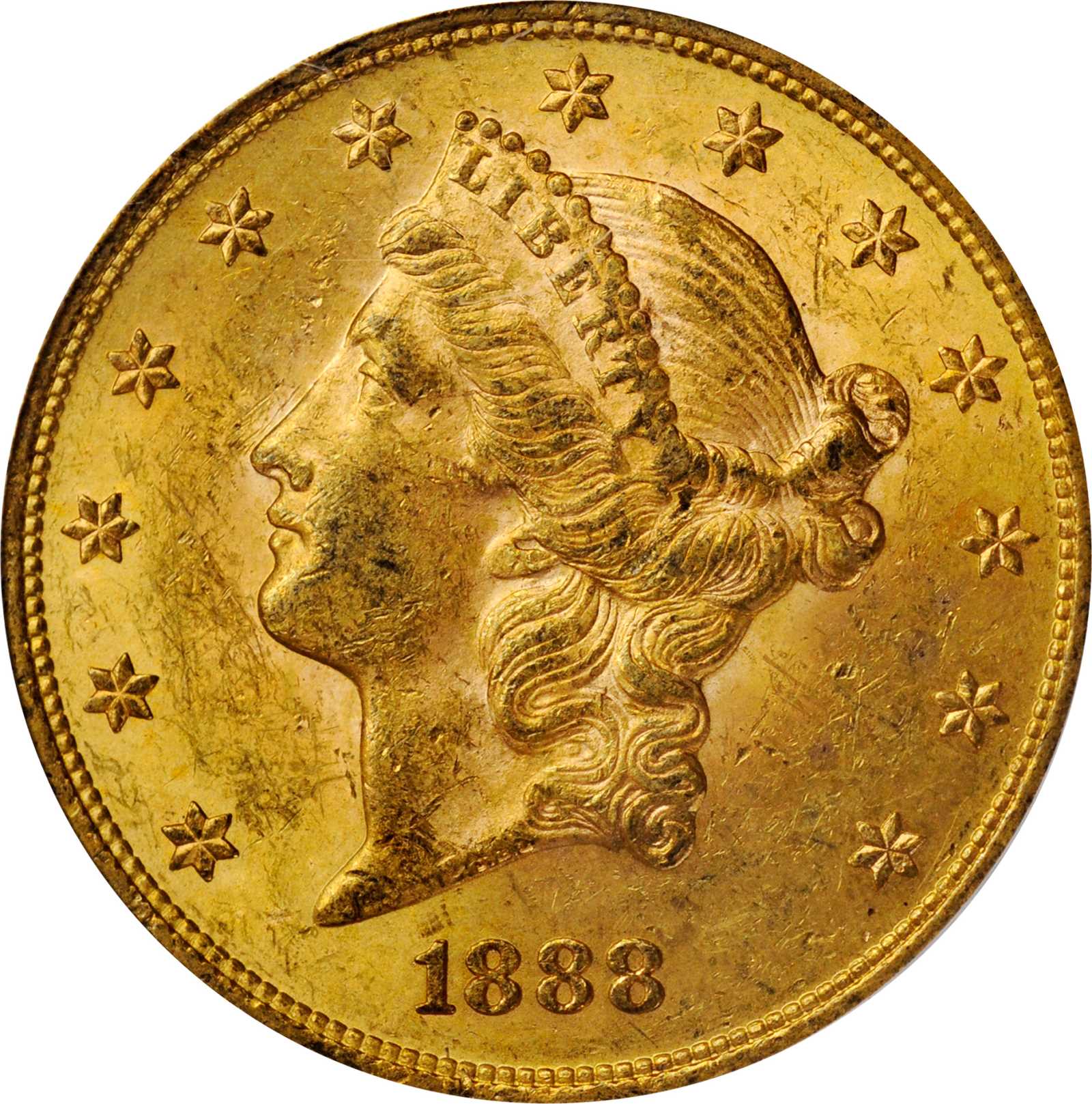 1888 Liberty Head Double Eagle. FS-801. Doubled Die Reverse. MS-61 (PCGS). CAC.