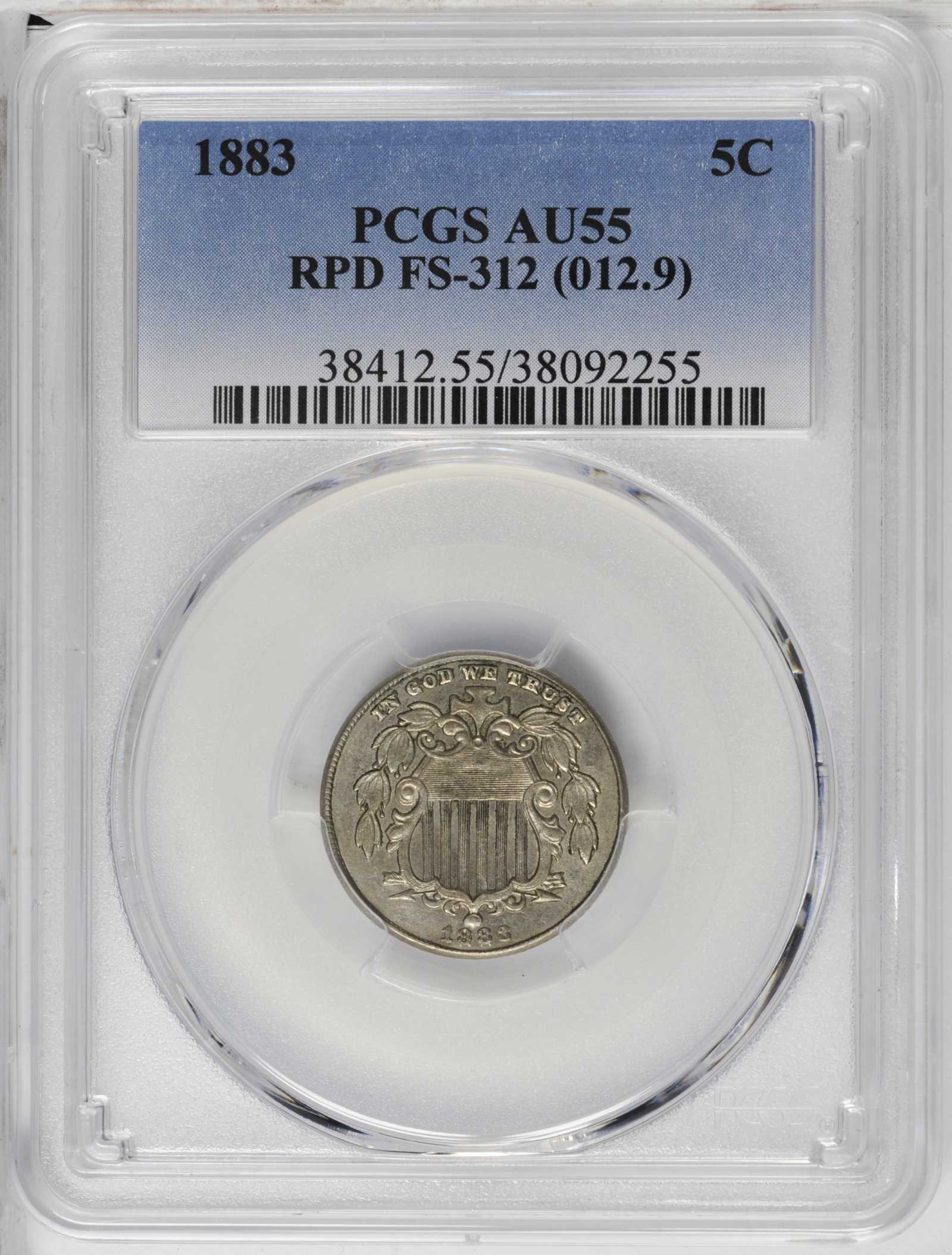 1883 5c Shield, Repunched Date, FS-312 MS66 thumbnail 14
