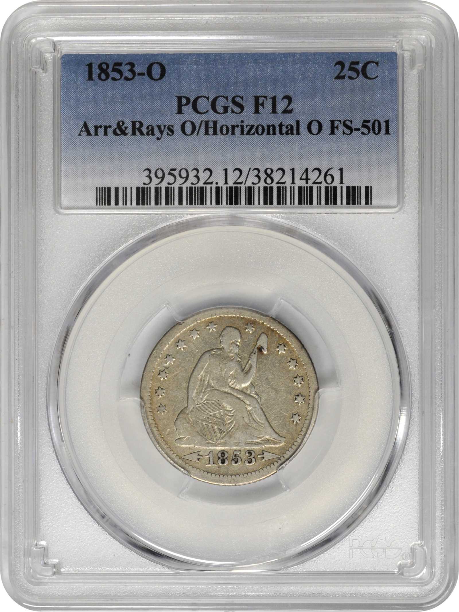 1853-O/O 25c Arrows & Rays, O/Horiz. O, FS-501 MS thumbnail 2