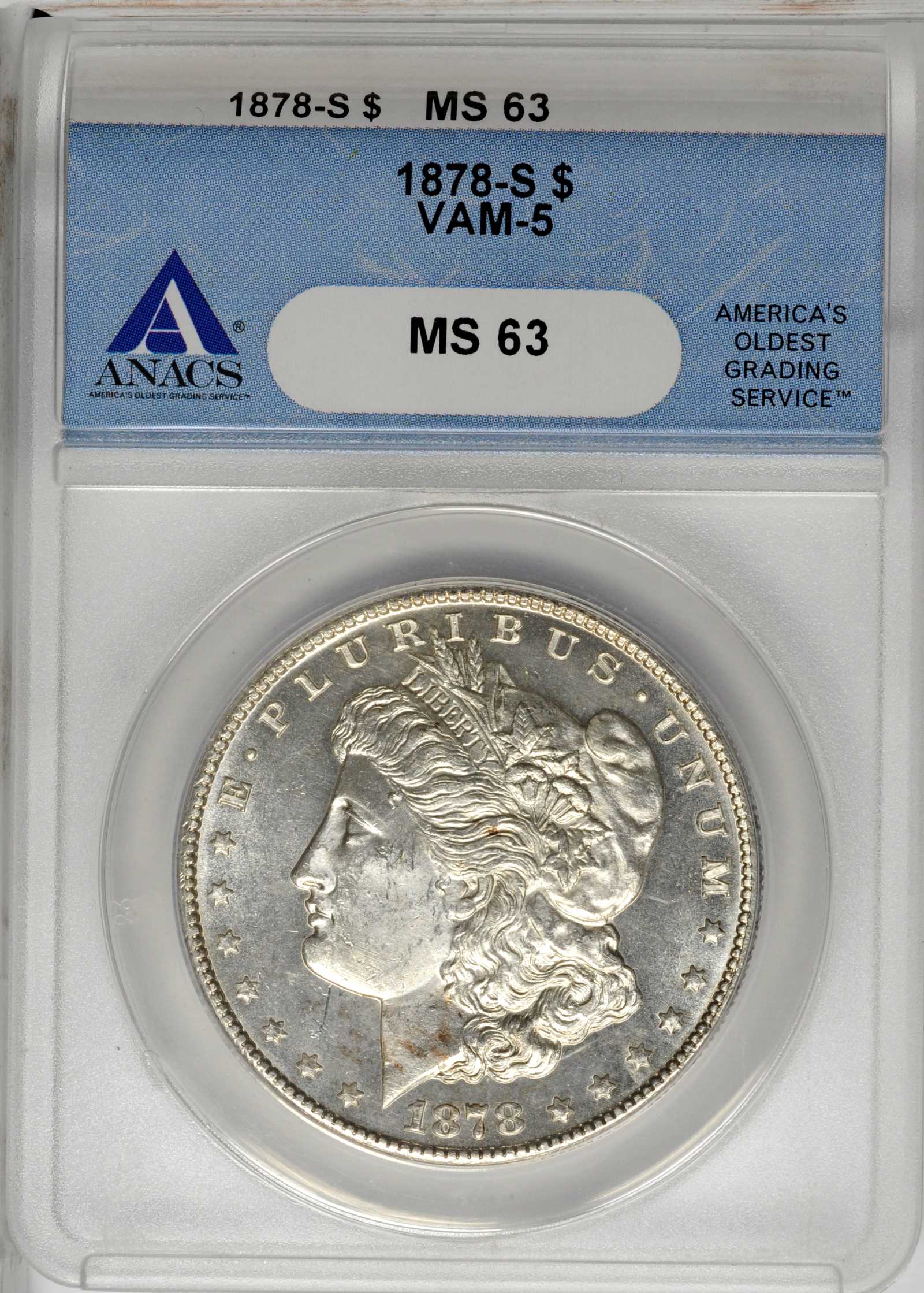 1878-S $1  Tripled Eyelid, VAM-5 MS64 CAC thumbnail 3