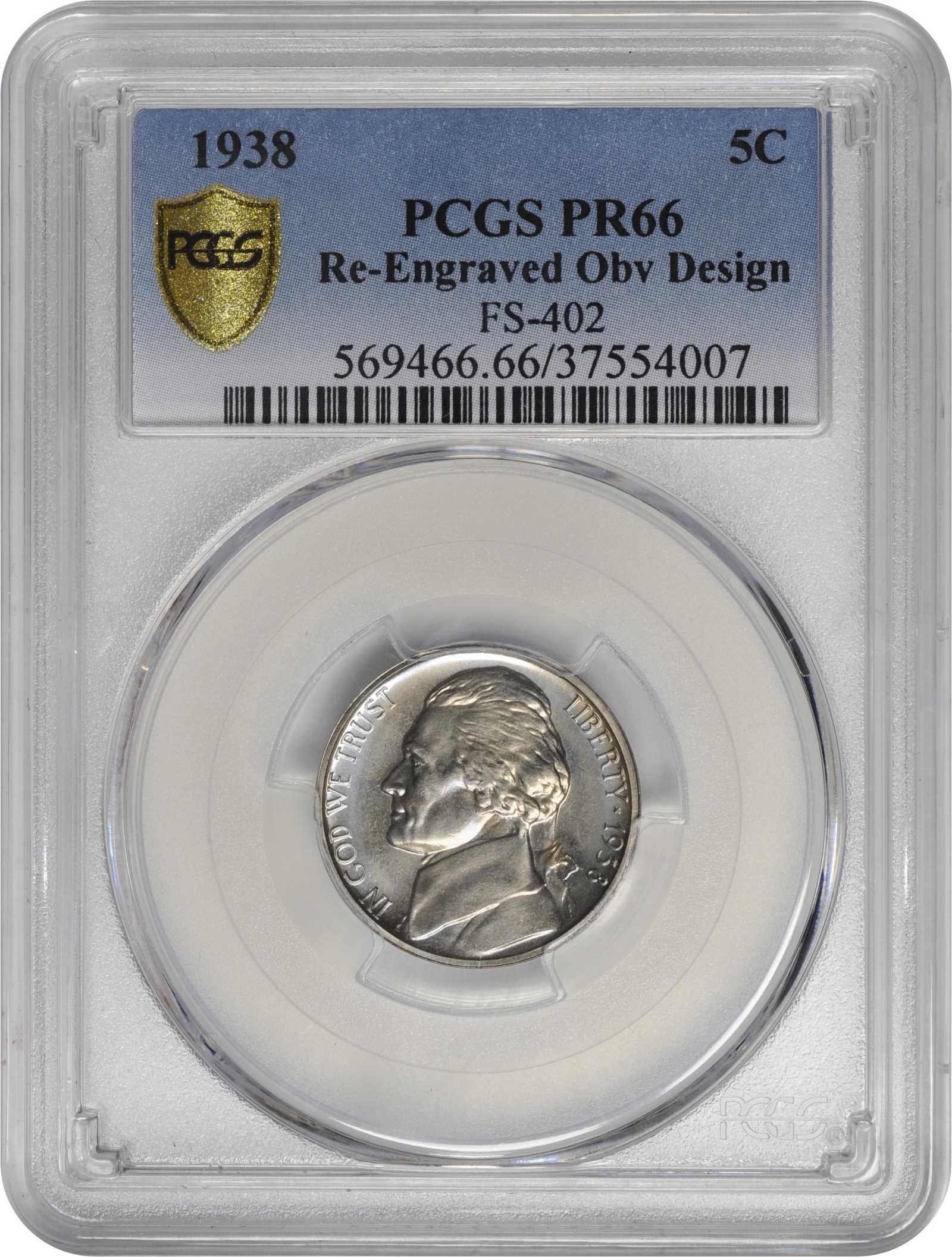 1938 5c Jefferson, Re-Engraved Obv Design, FS-402 PR63 thumbnail 11