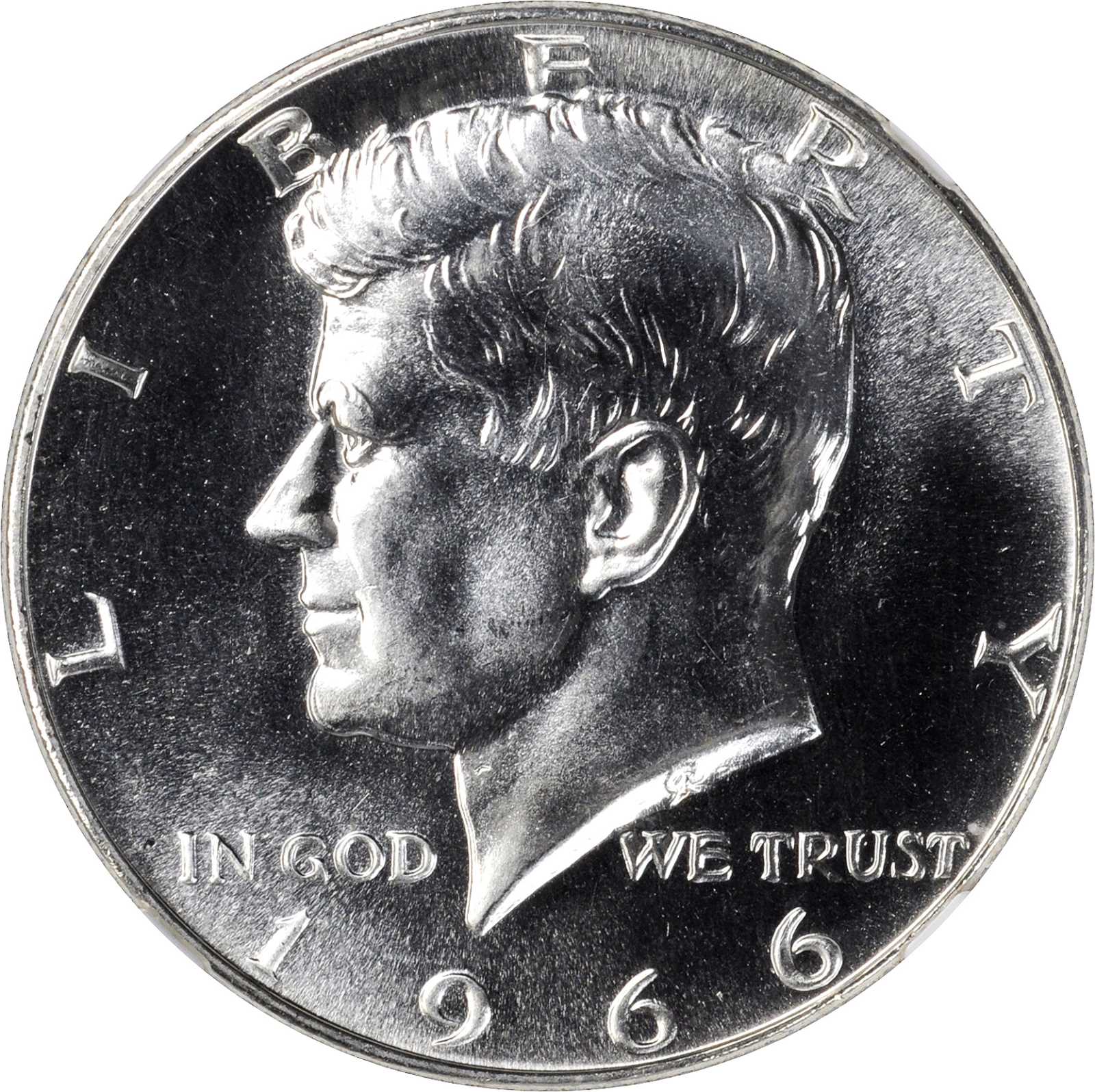 1966 Kennedy Half Dollar. SMS. FS-105. Doubled Die Obverse, Doubled Profile. MS-68 (NGC).
