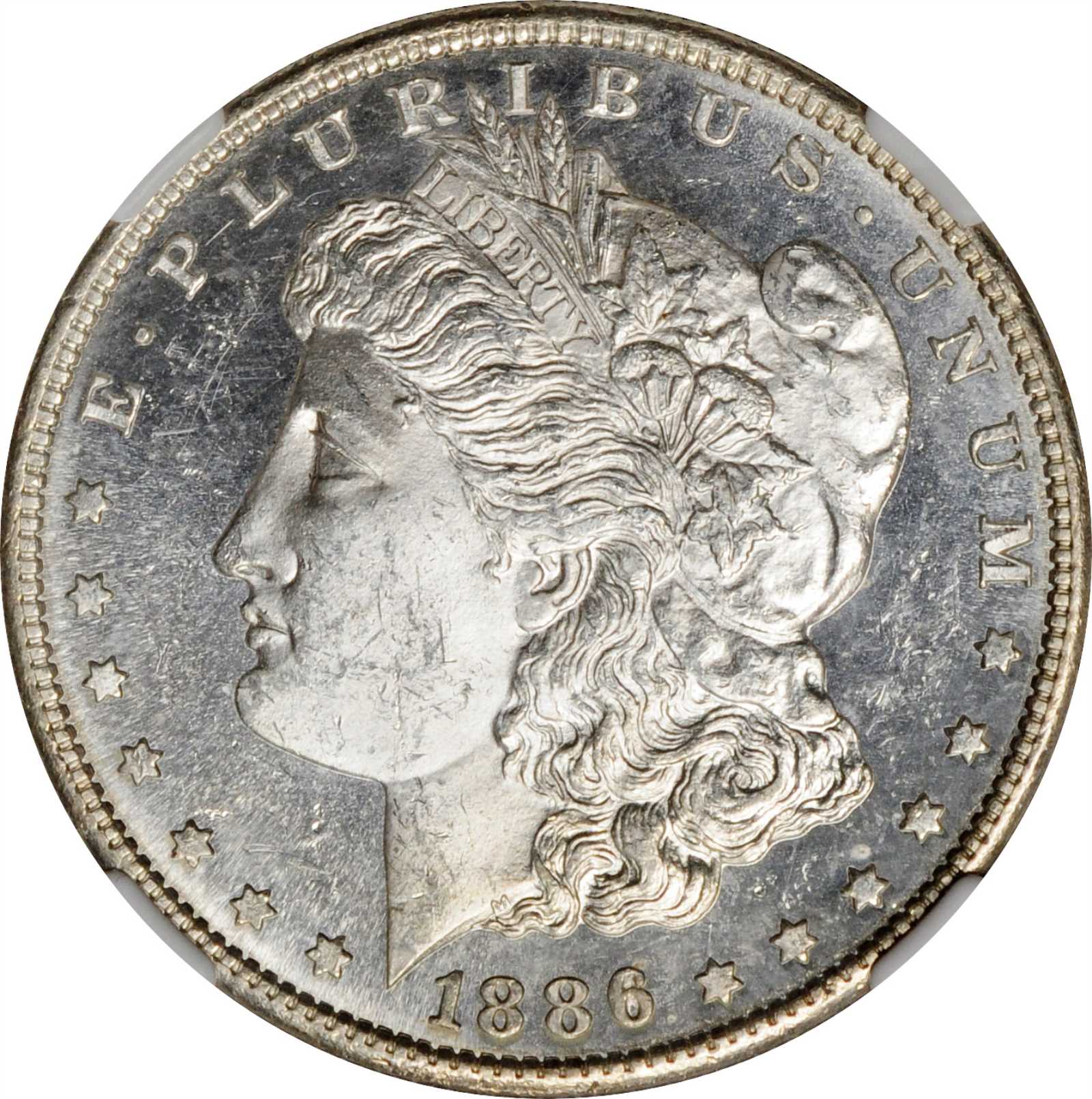 1886-S/S Morgan Silver Dollar. VAM-2. Top 100 Variety. Repunched Mintmark. MS-63 PL (NGC).
