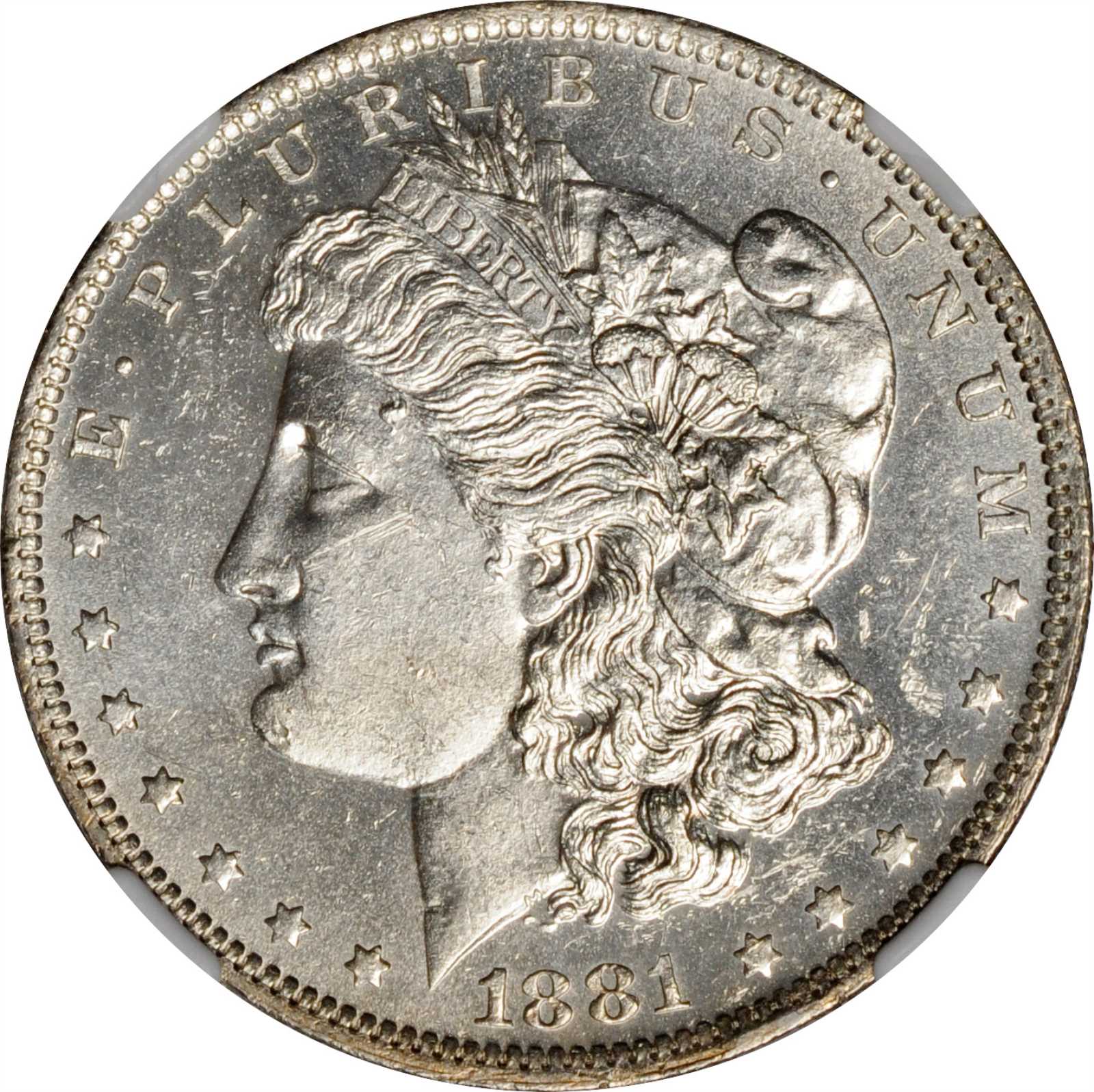 1881-O Morgan Silver Dollar. VAM-5. Hit List 40. Gouged O, So-Called O/S. MS-61 PL (NGC).
