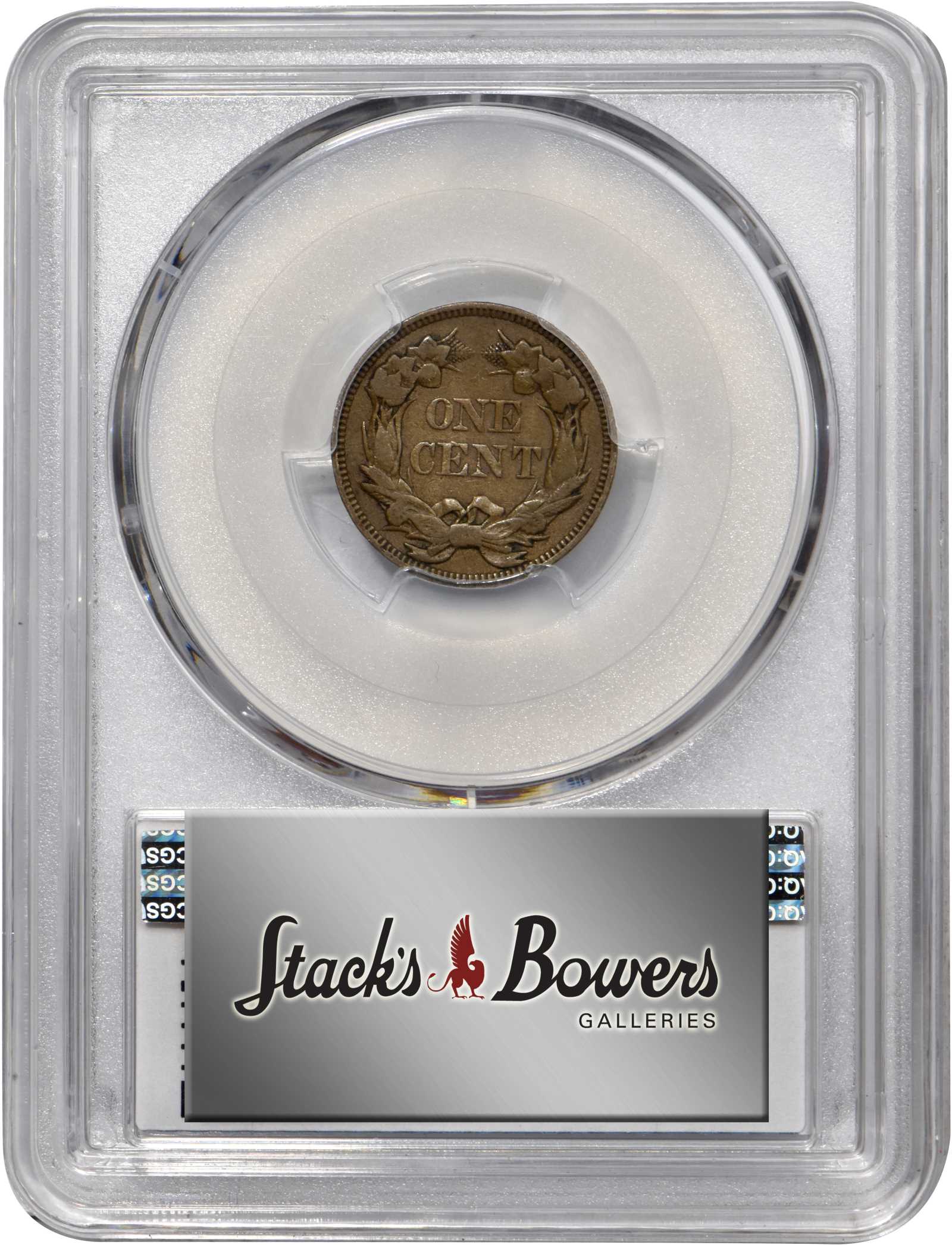 1856 1c Flying Eagle, Repunched 5, High Leaves, S-3 MS thumbnail 11