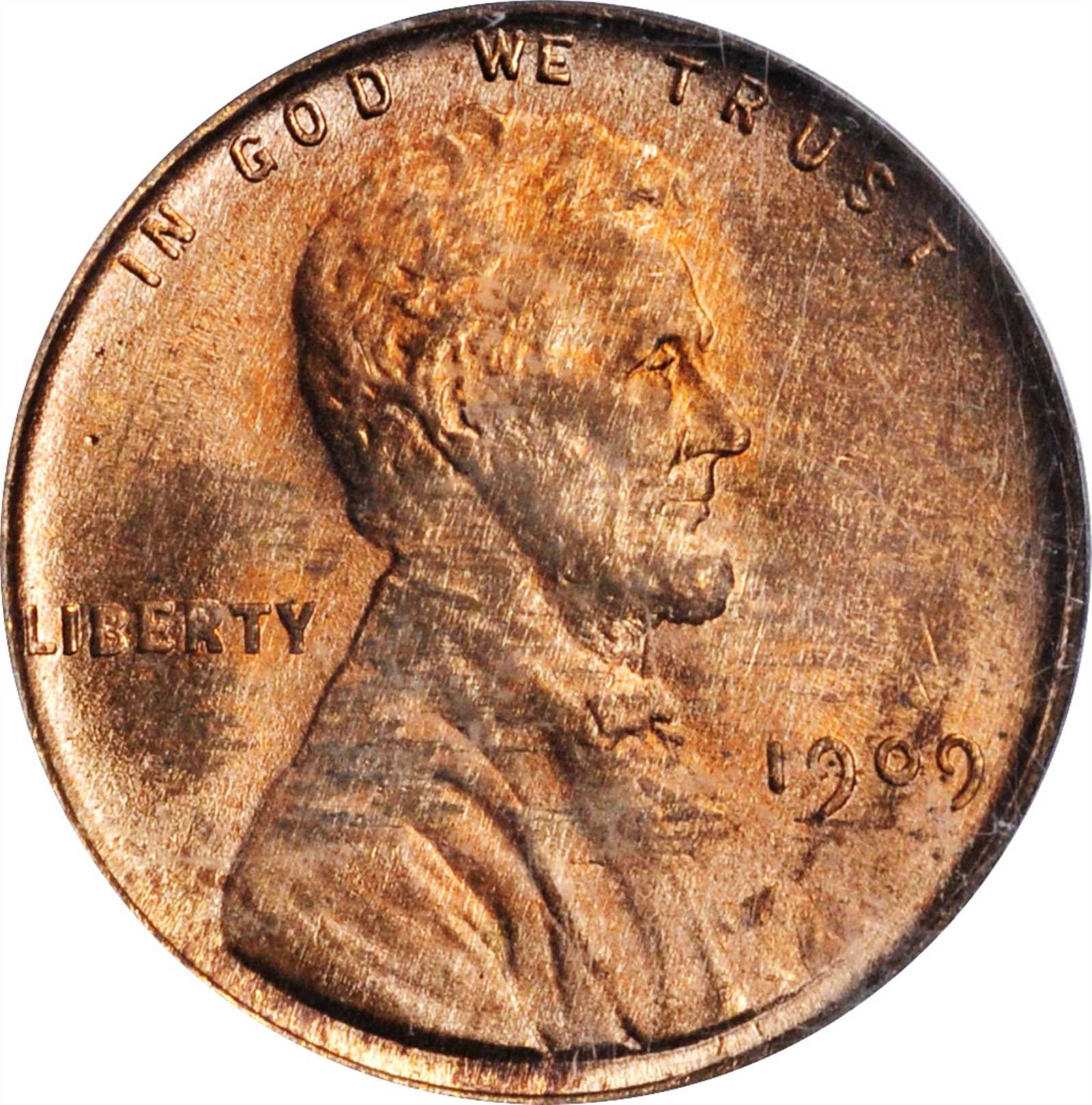1909 Lincoln Cent. V.D.B. FS-1102. Doubled Die Obverse. MS-63 RB (PCGS).