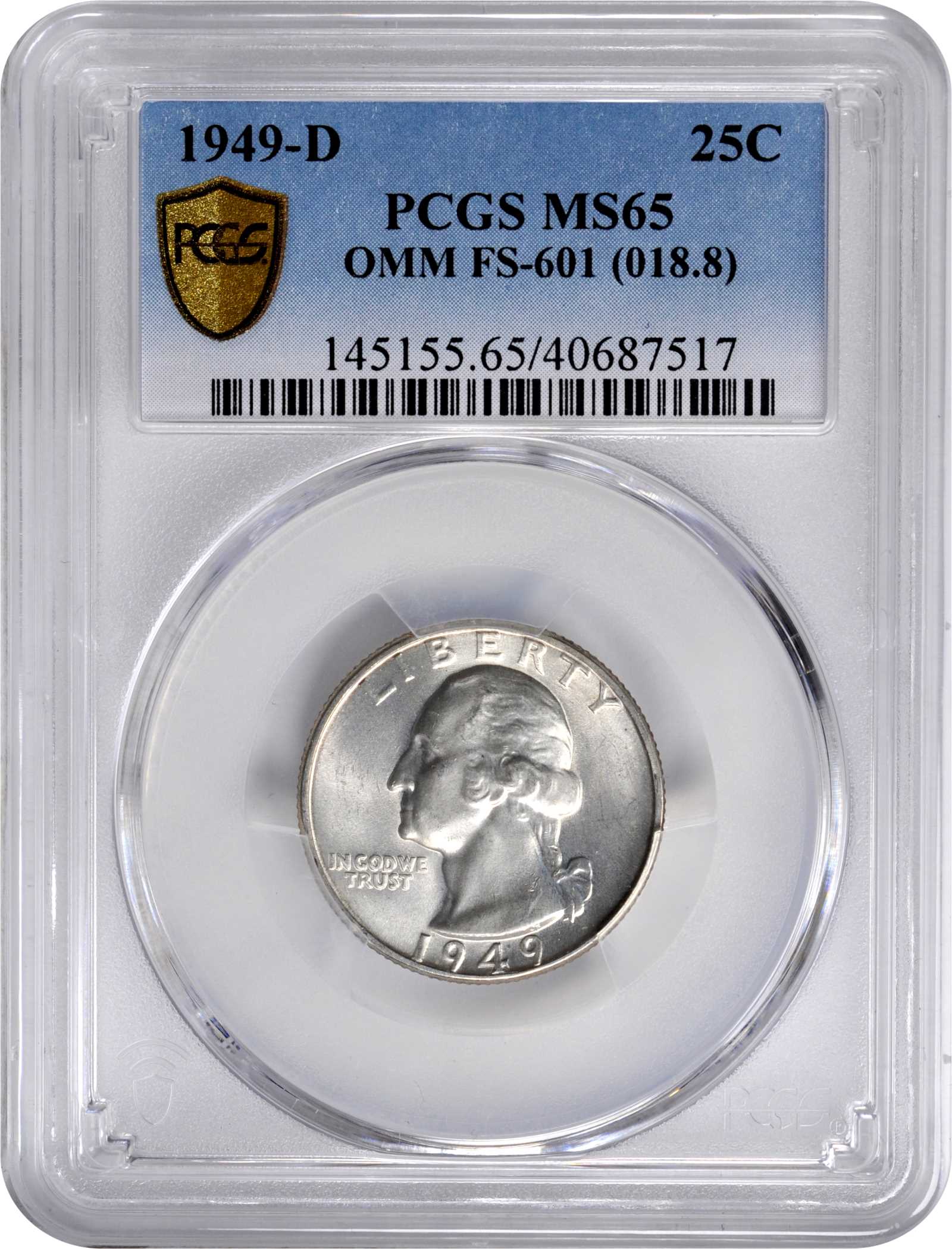1949-D/S 25c Overmintmark, FS-601 MS thumbnail 9