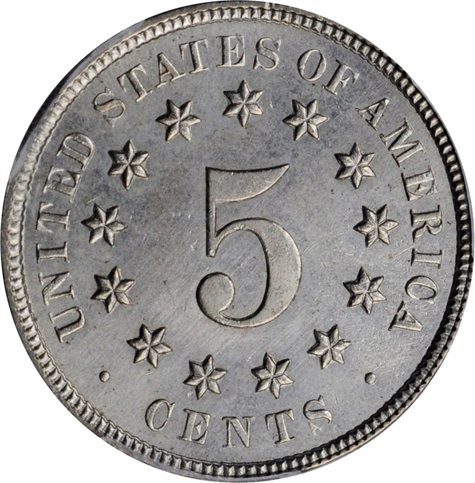 1873 5c Doubled Die Obverse, Closed 3, FS-102 MS63 CAC thumbnail 4