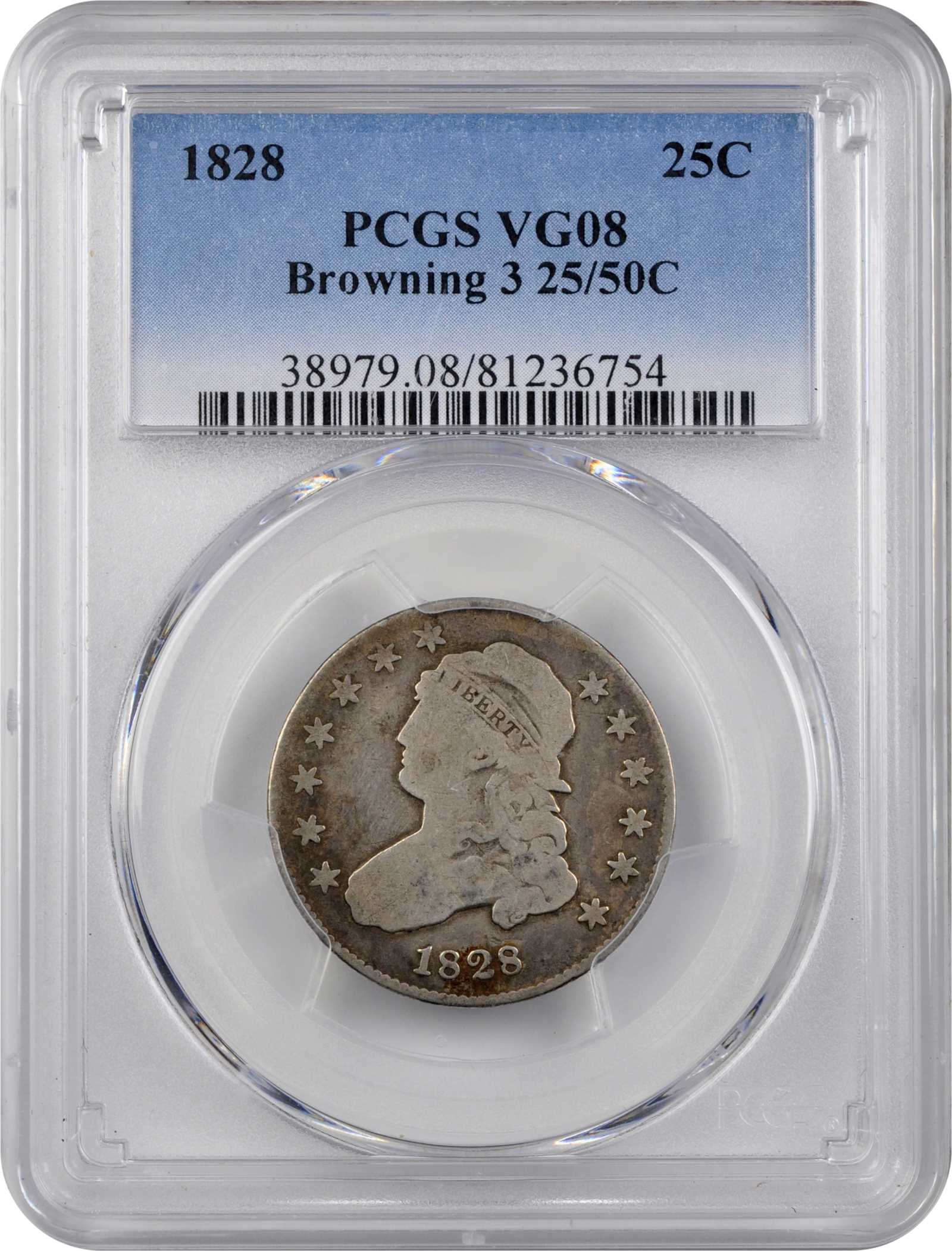 1828 25c 25/50c, B-3, FS-901 G6 CAC thumbnail 5