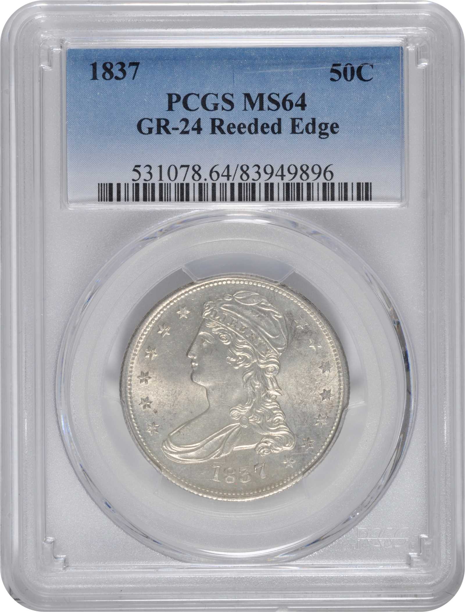1837 50c Reeded Edge, GR-24 AG3 thumbnail 14