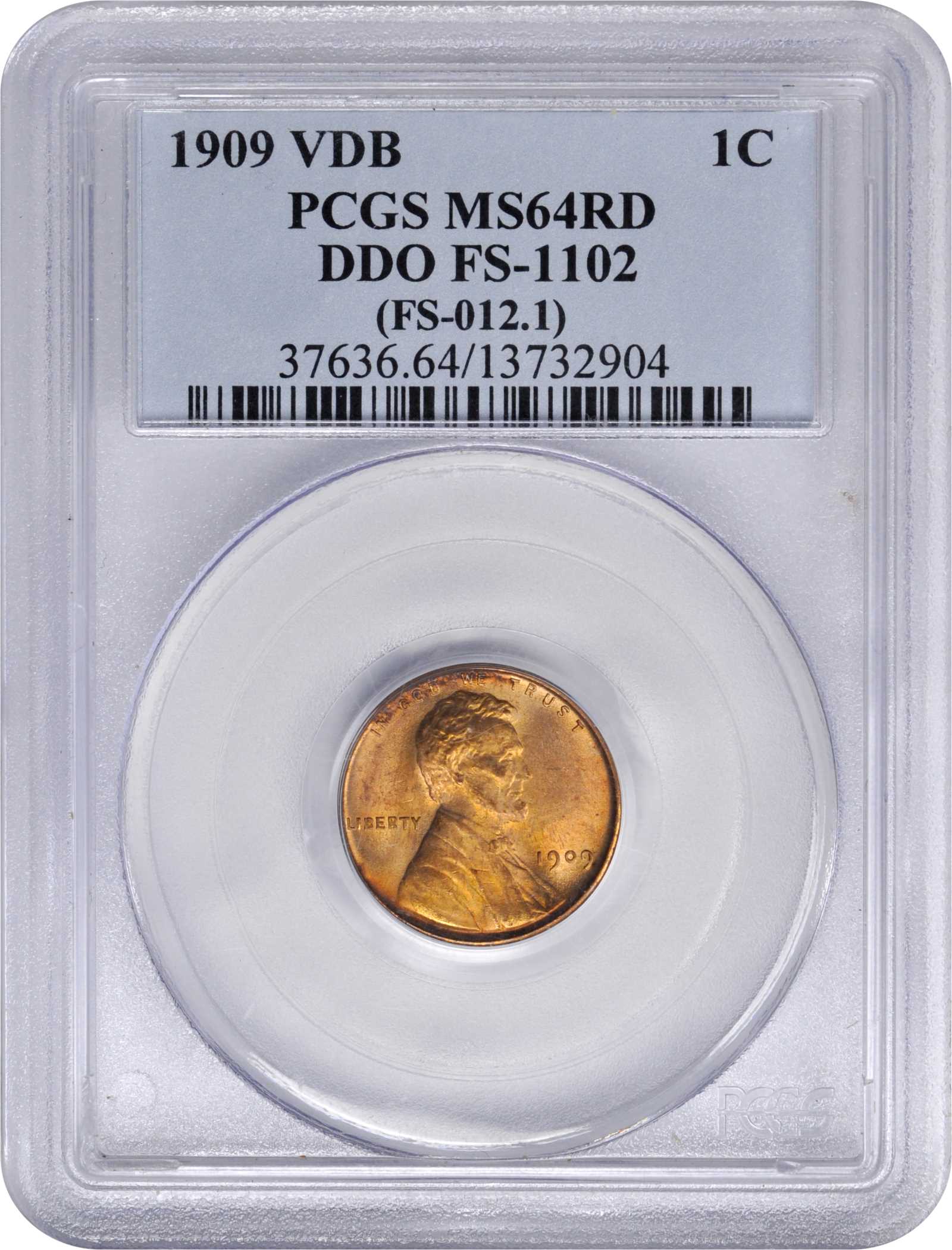 1909 VDB 1c Doubled Die Obverse, FS-1102 MS RD MS62 RD thumbnail 17