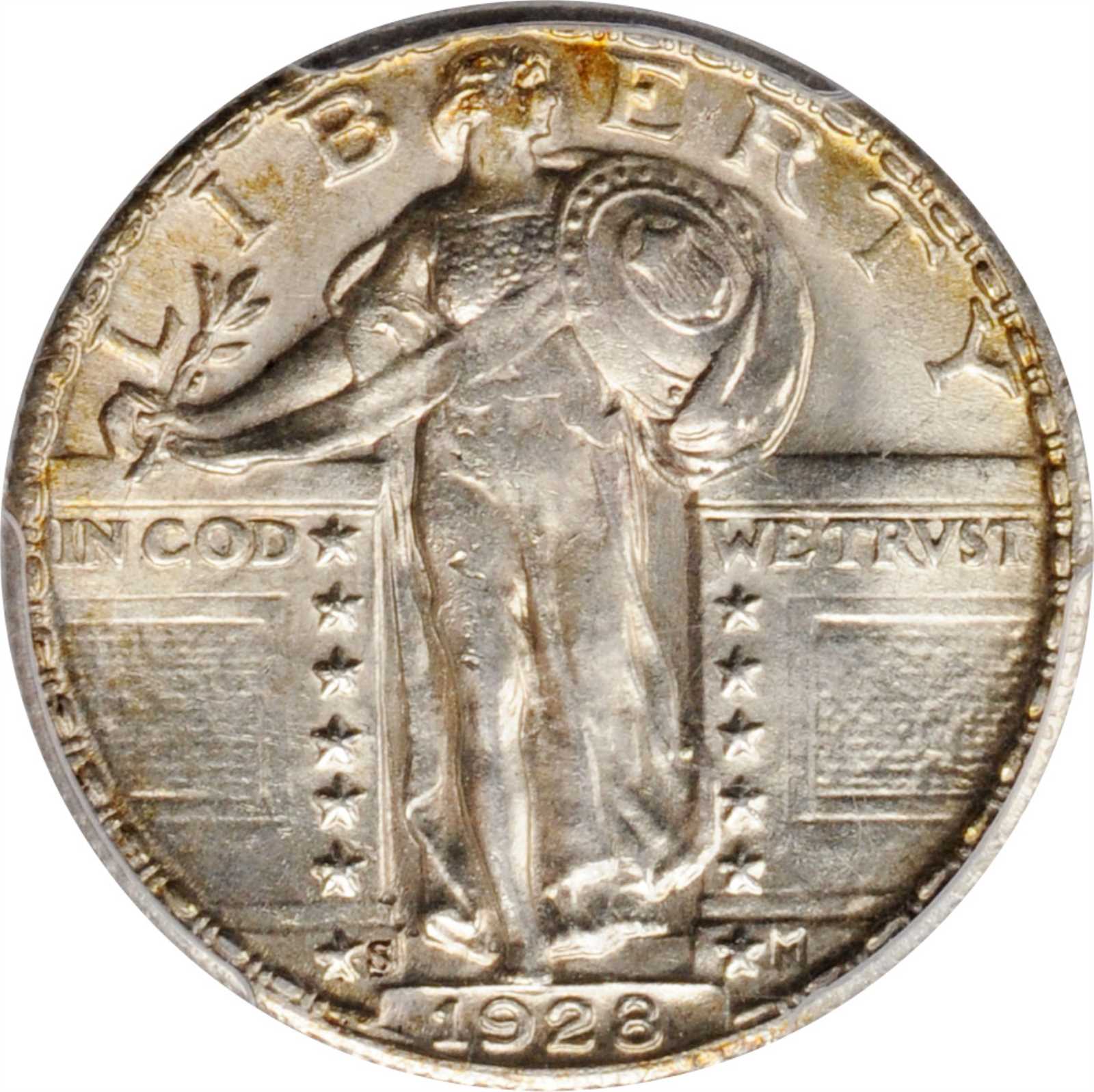 1928-S Standing Liberty Quarter. FS-502. Repunched Mintmark. MS-63 (PCGS).