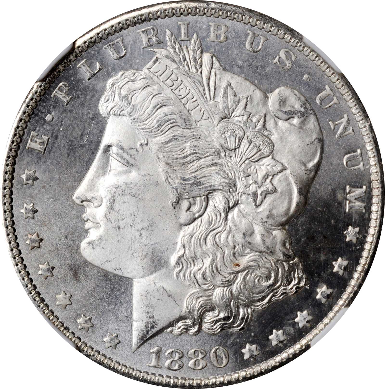 1880/9-S Morgan Silver Dollar. VAM-11. Hot 50 Variety. Medium S. MS-65 PL (NGC).