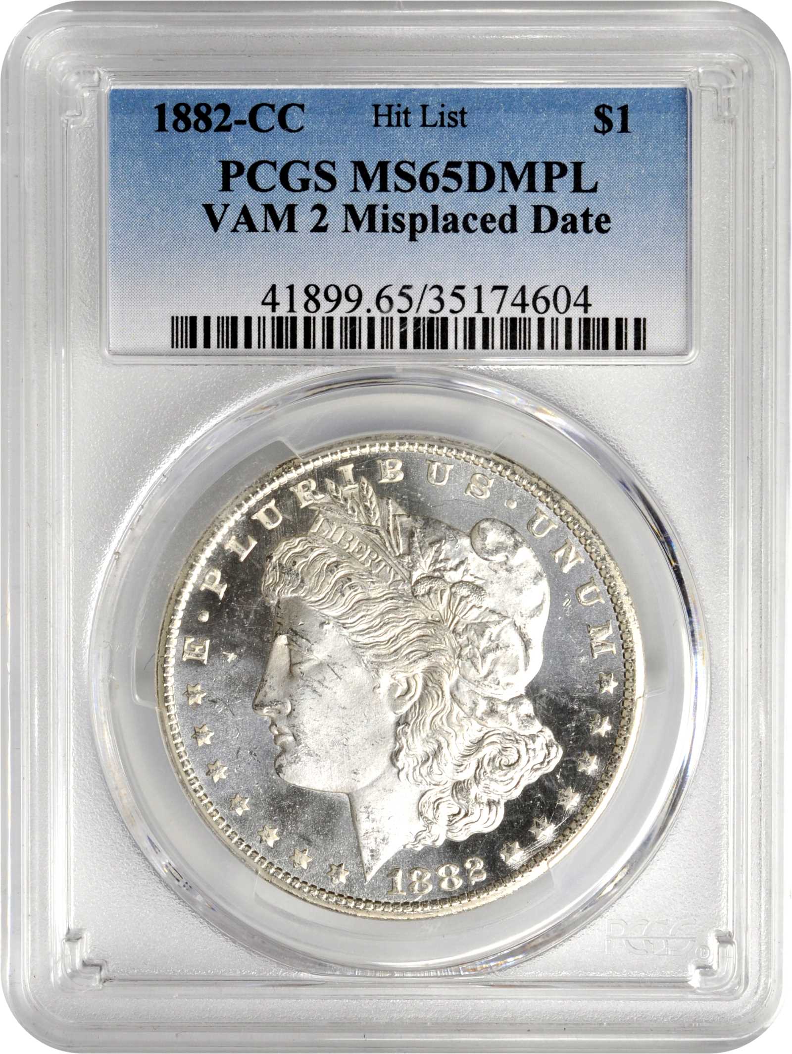 1882-CC $1  1 Top Below 8, VAM-2  MS DMPL MS66 DMPL CAC thumbnail 3