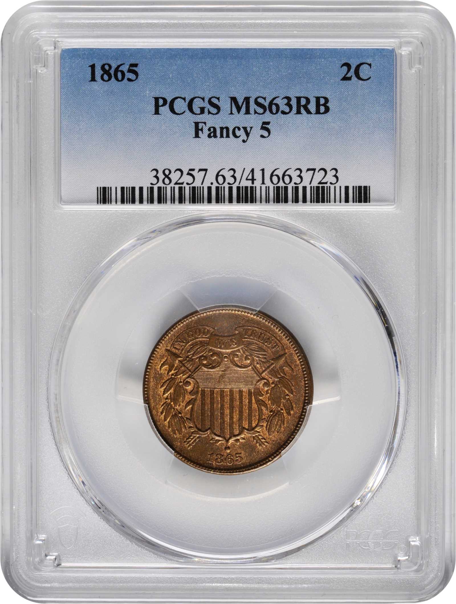 1865 2c Fancy 5 MS RB MS62 RB thumbnail 4