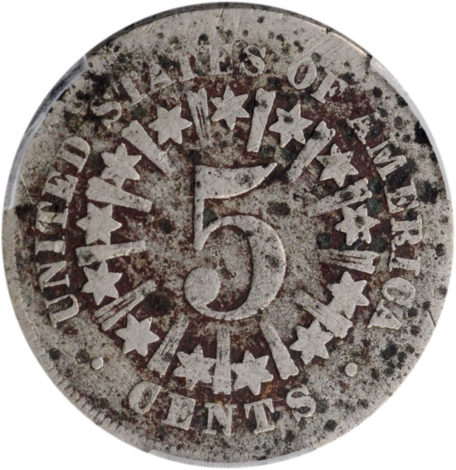1866/1866 5c Rays, Repunched Date, FS-304 G4 thumbnail 2