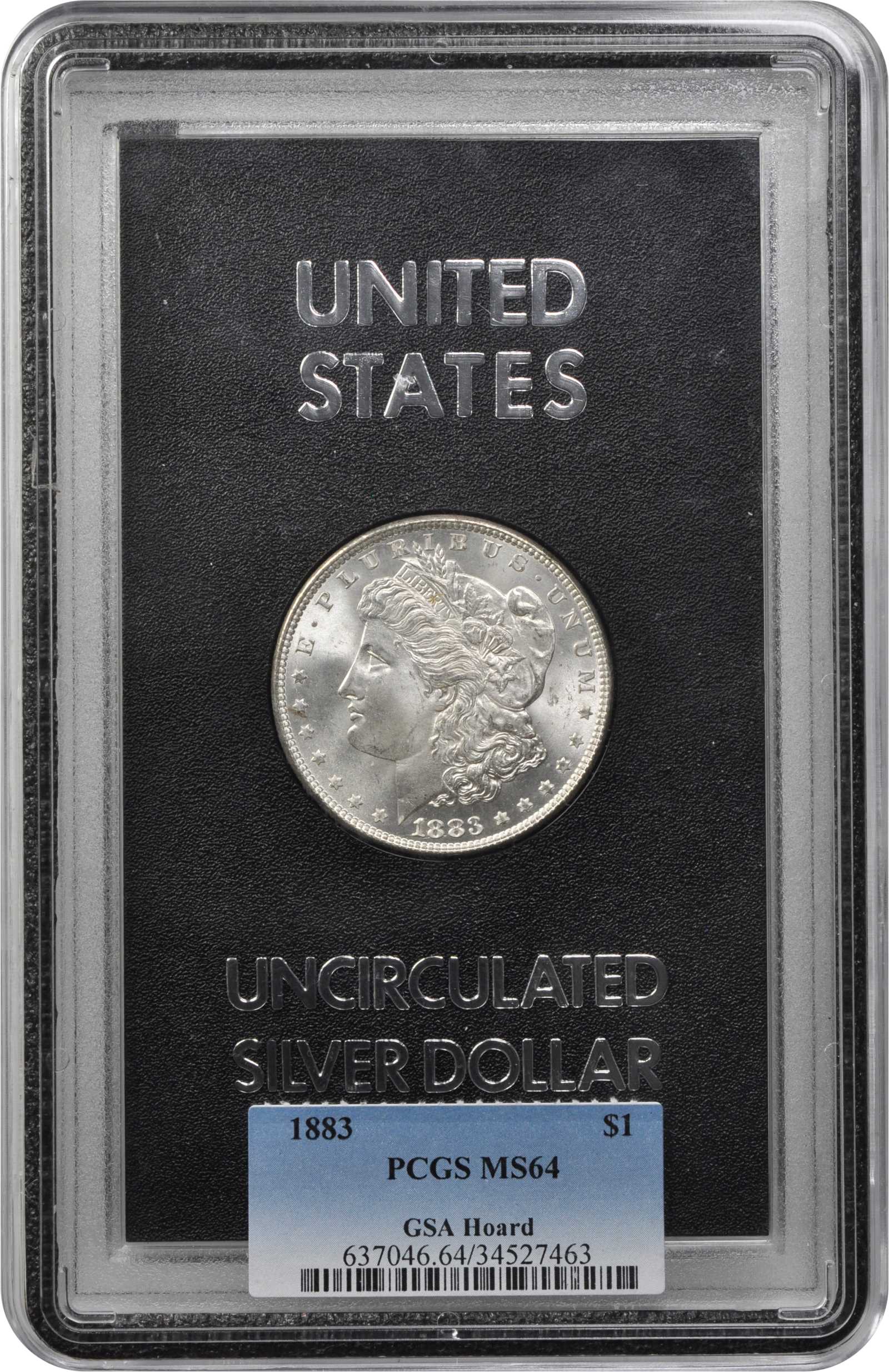 1883 $1  GSA Hoard, Soft Package MS64 thumbnail 5