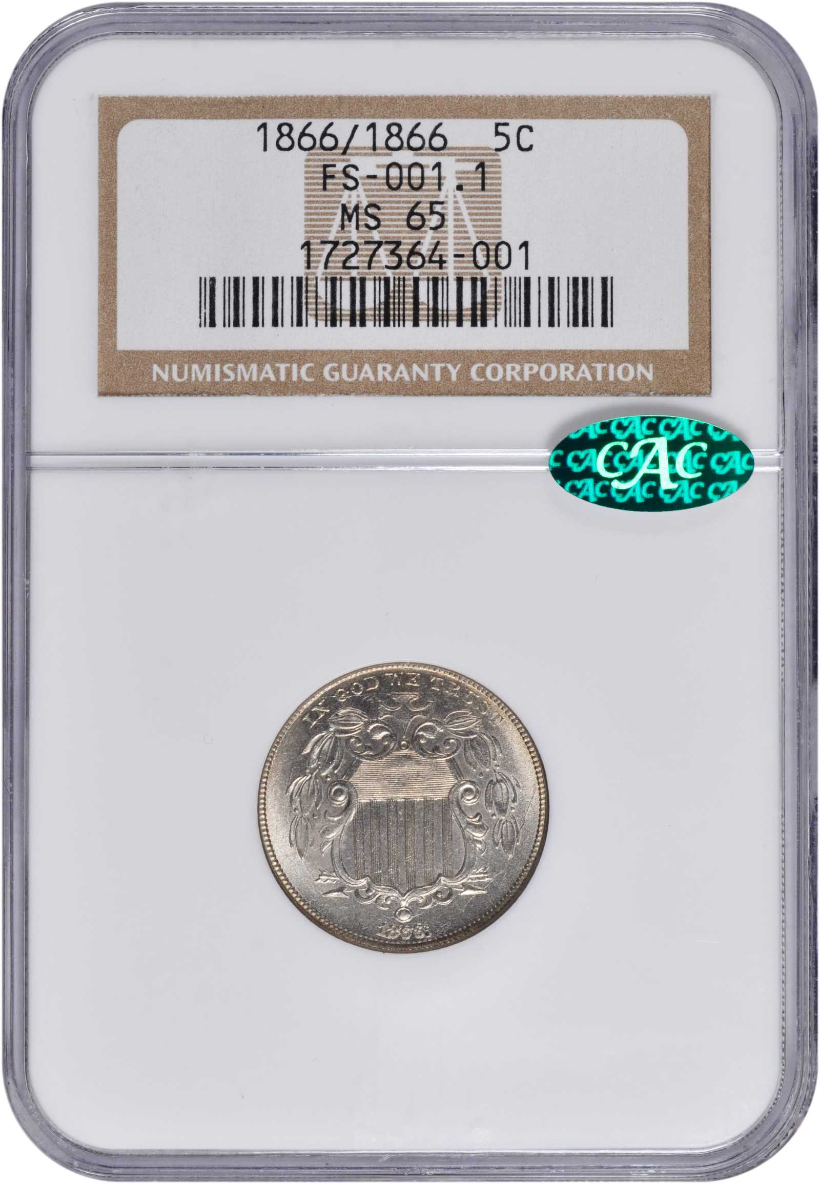 1866/1866 5c Rays, Repunched Date, FS-302 VG8 thumbnail 19