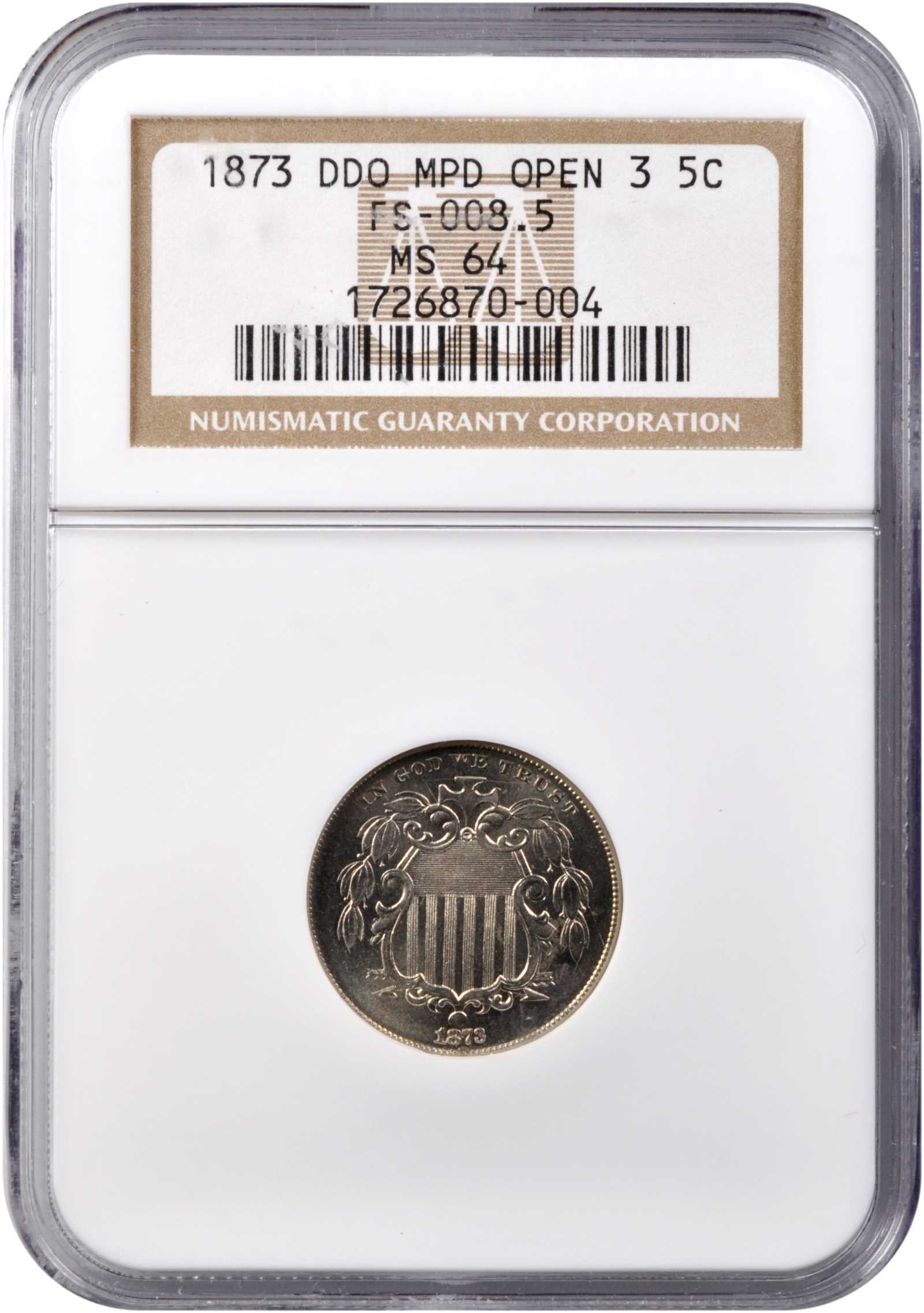 1873 5c Doubled Die Obverse G4 CAC thumbnail 13