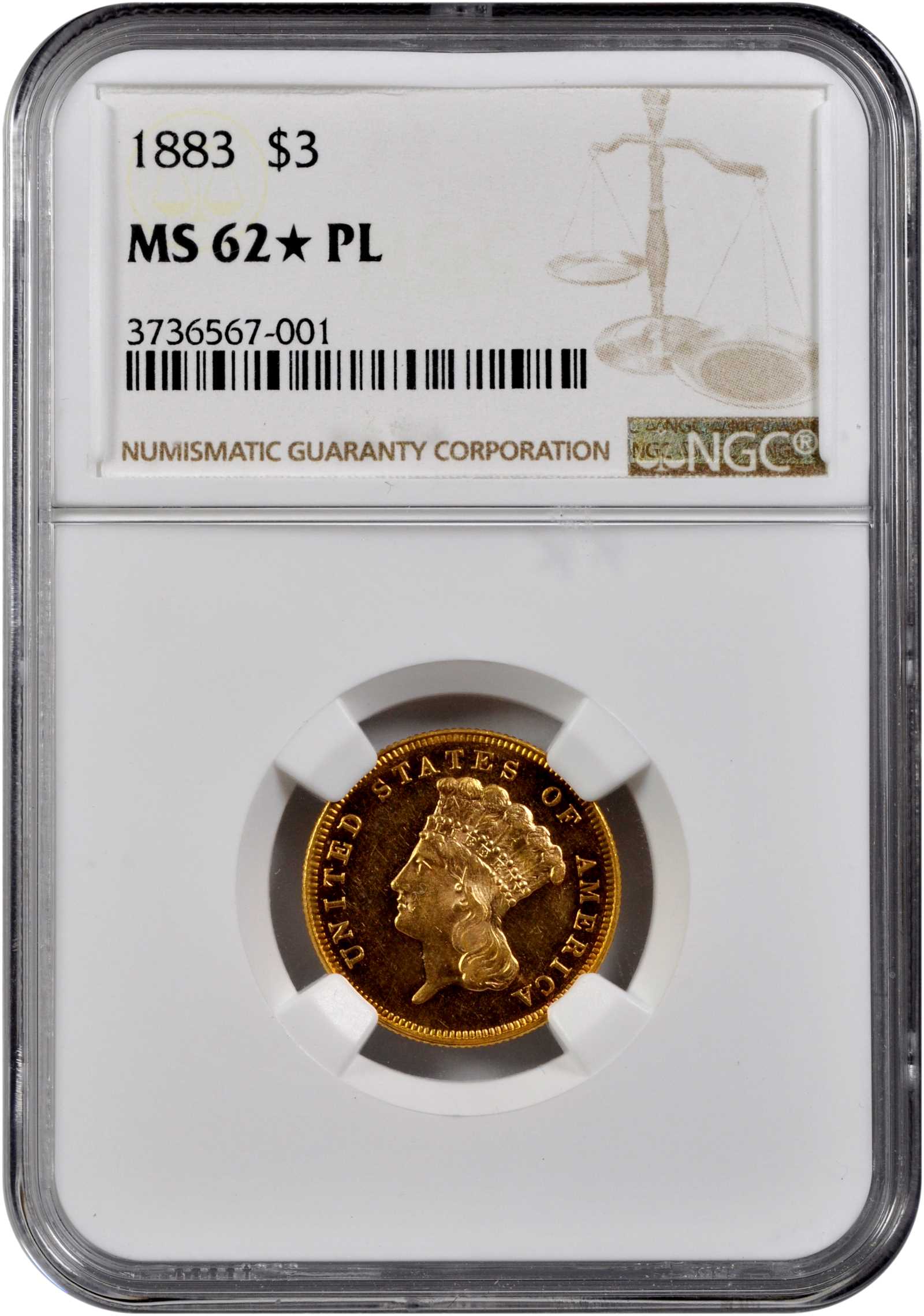 1883 $3  MS PL AU58 PL thumbnail 4