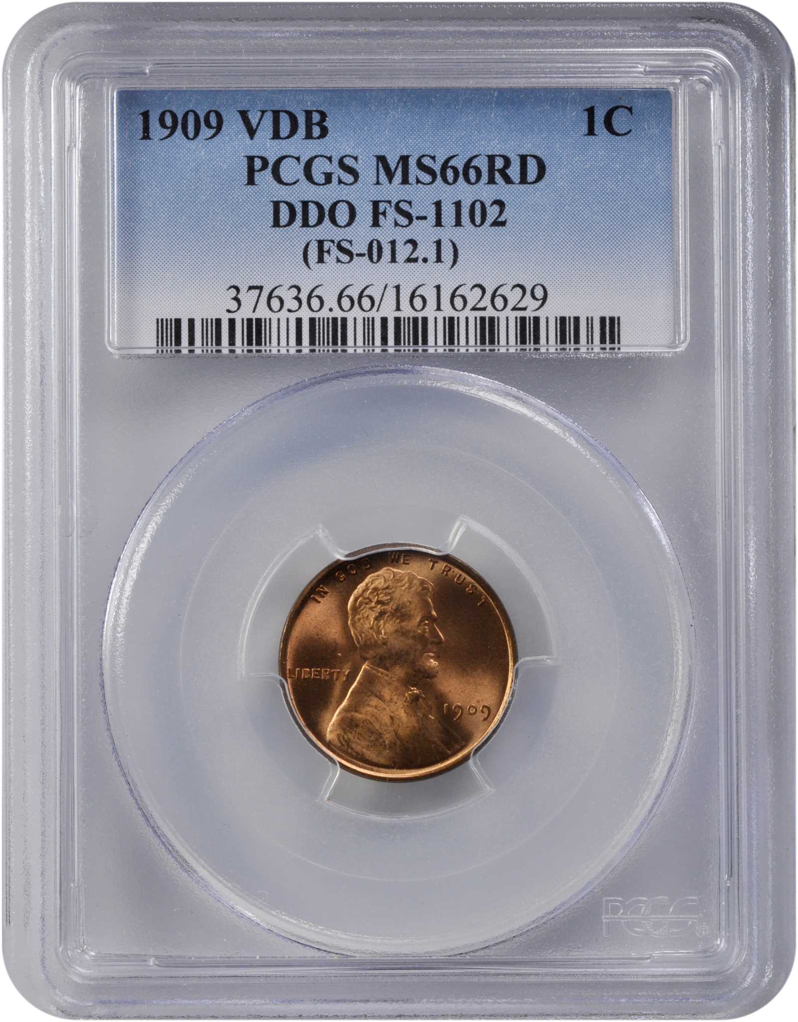 1909 VDB 1c Doubled Die Obverse, FS-1102 MS RD MS66 RD thumbnail 7