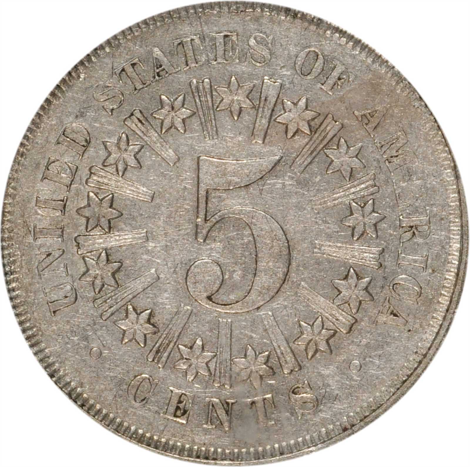 1866/1866 5c Rays, Repunched Date, FS-305 G4 thumbnail 2