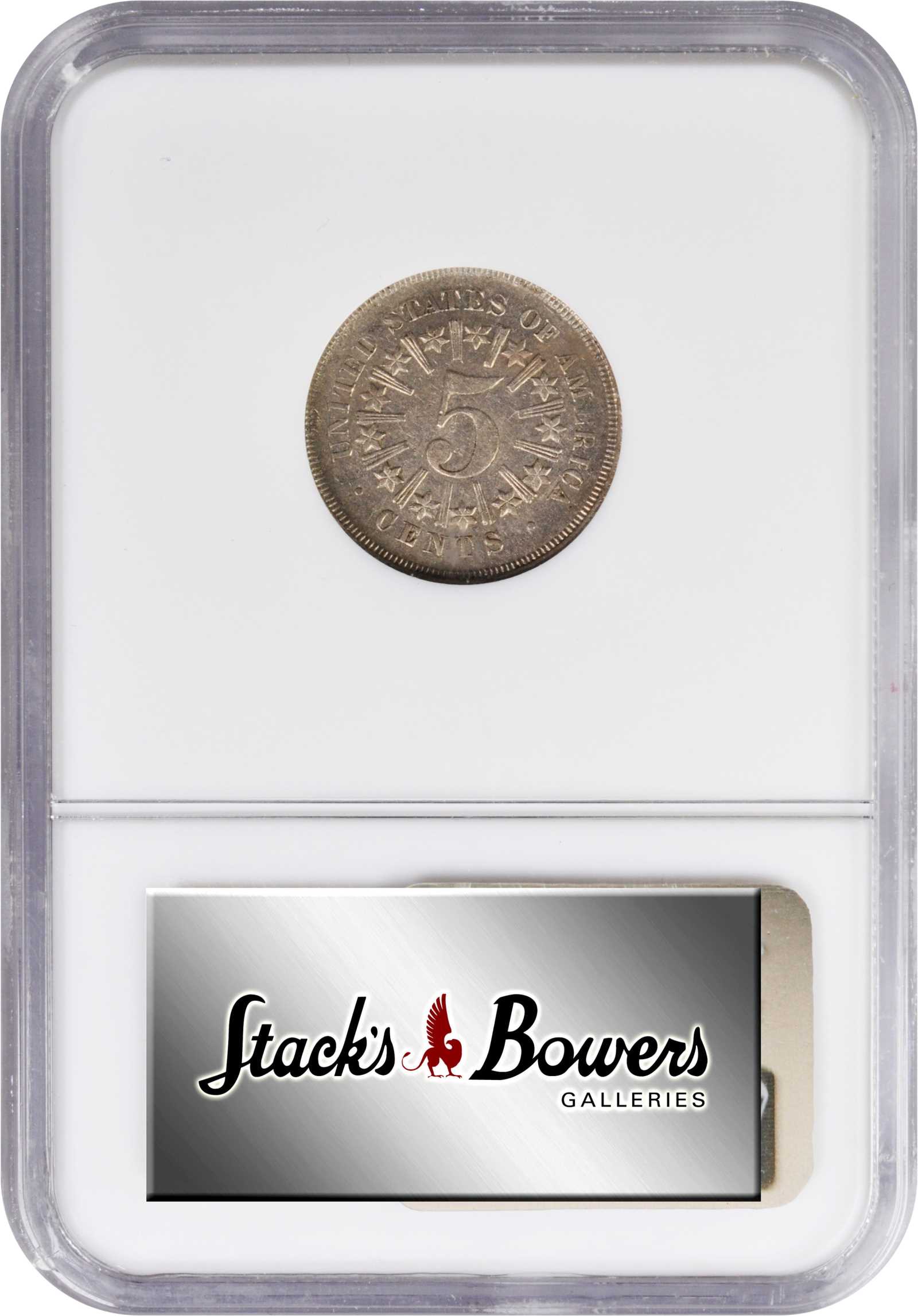 1866/1866 5c Rays, Repunched Date, FS-305 G4 thumbnail 4