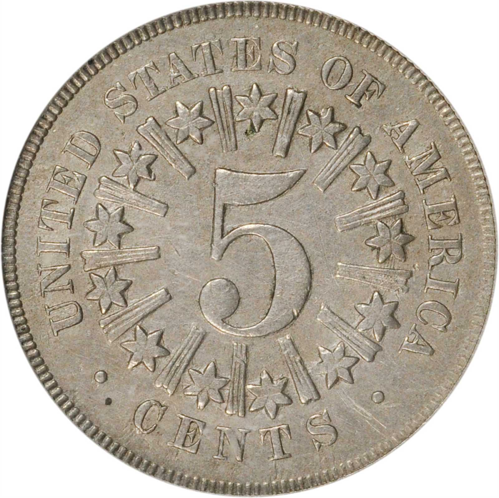 1867 5c Rays, Repunched Date, FS-303 MS60 thumbnail 3