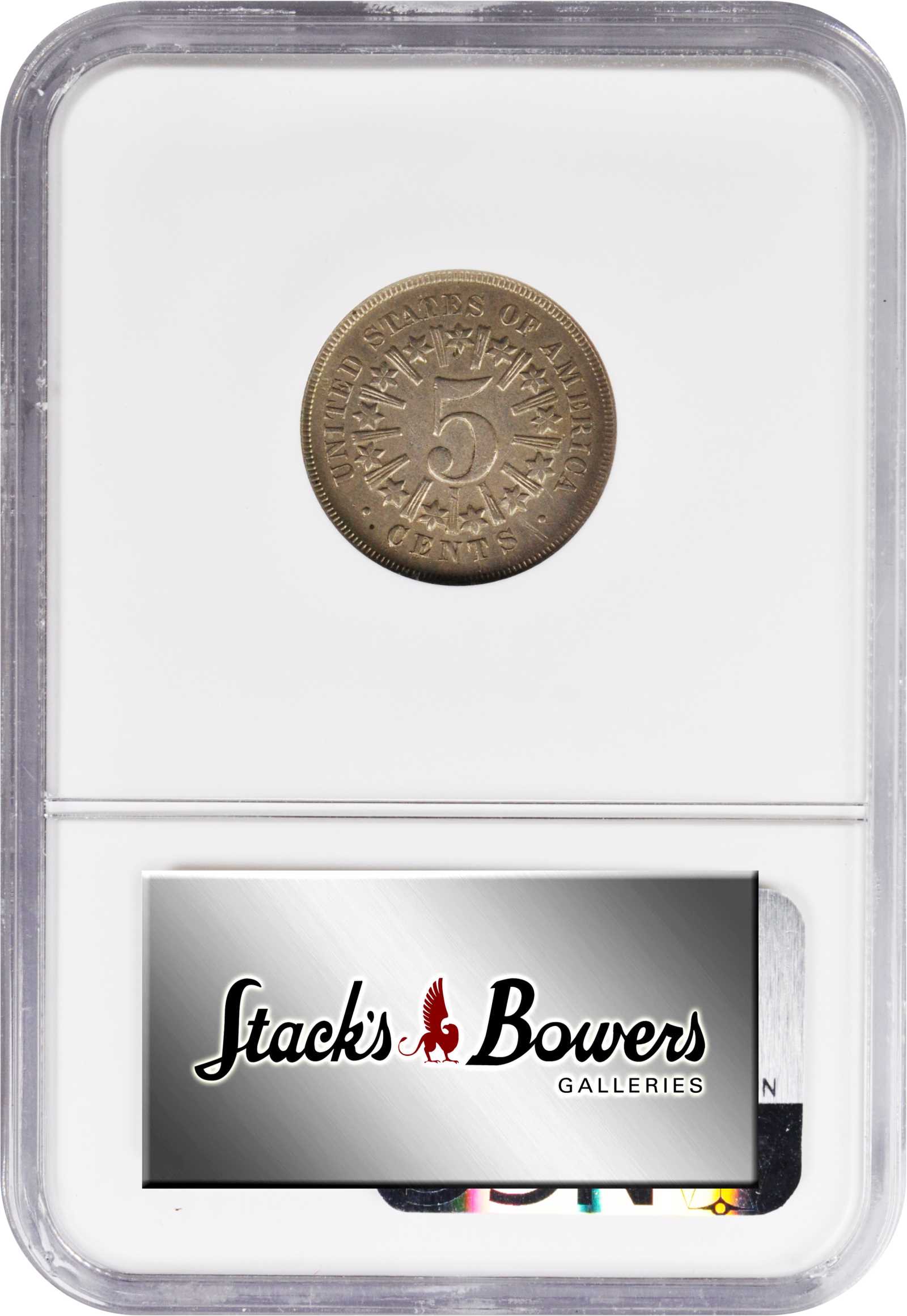 1867 5c Rays, Repunched Date, FS-303 MS60 thumbnail 5