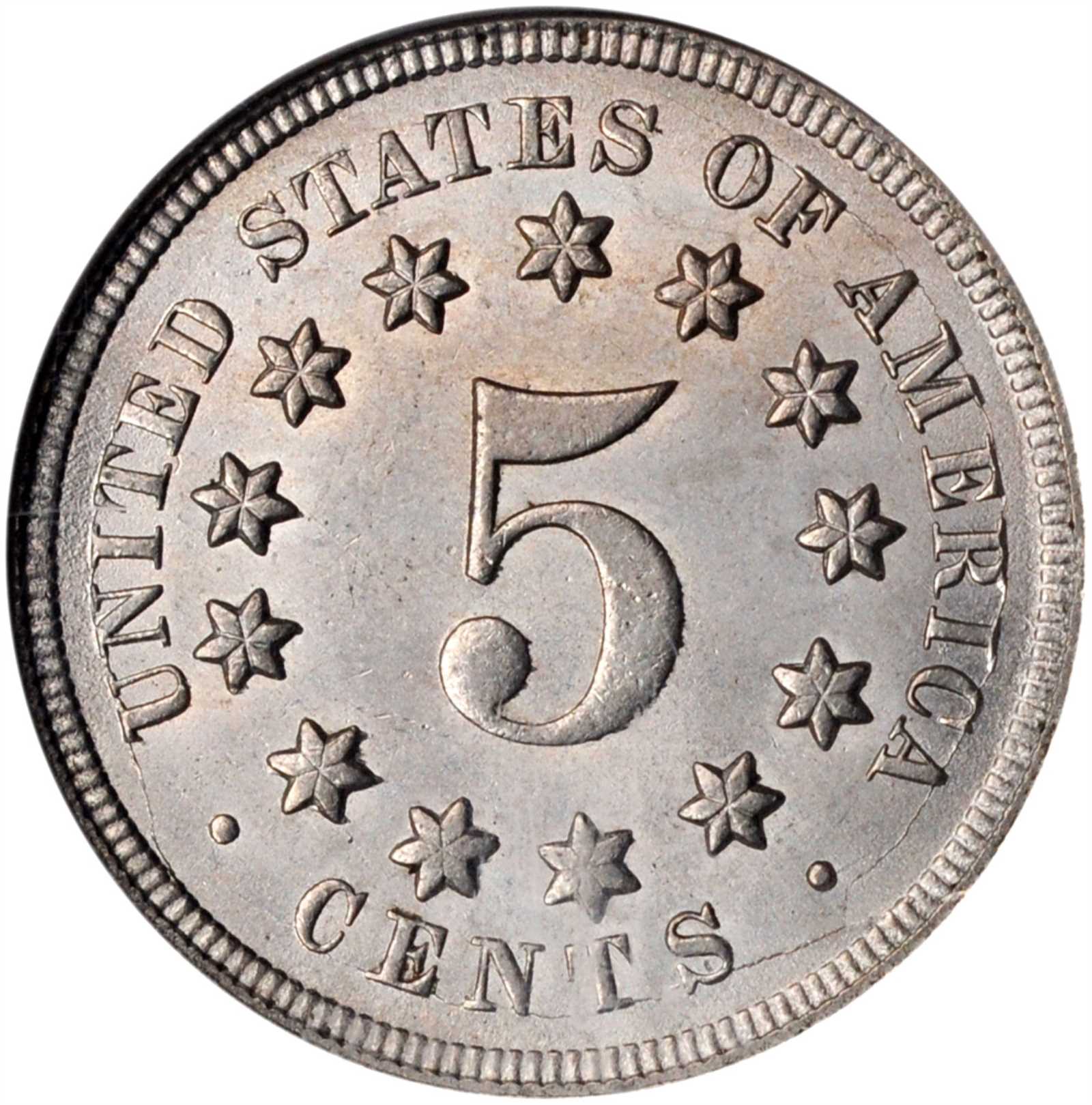 1868 5c Doubled Die Obverse, FS-107 AU50 CAC thumbnail 2