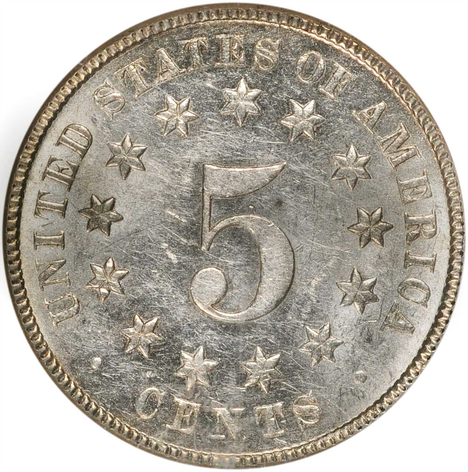 1874 5c Repunched Date, FS-301 AG3 CAC thumbnail 2