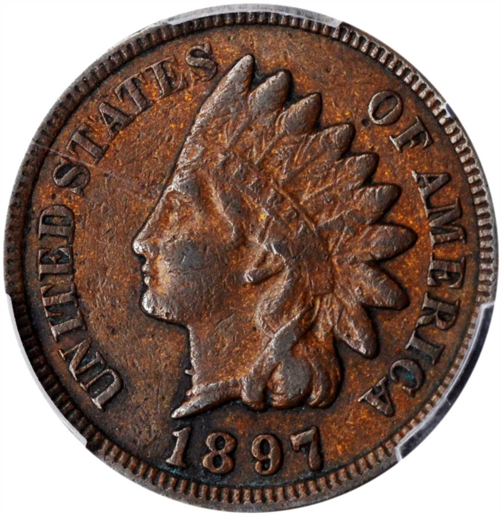 1897 Indian Cent. Snow-1, FS-401. Misplaced Date. EF-40 (PCGS).