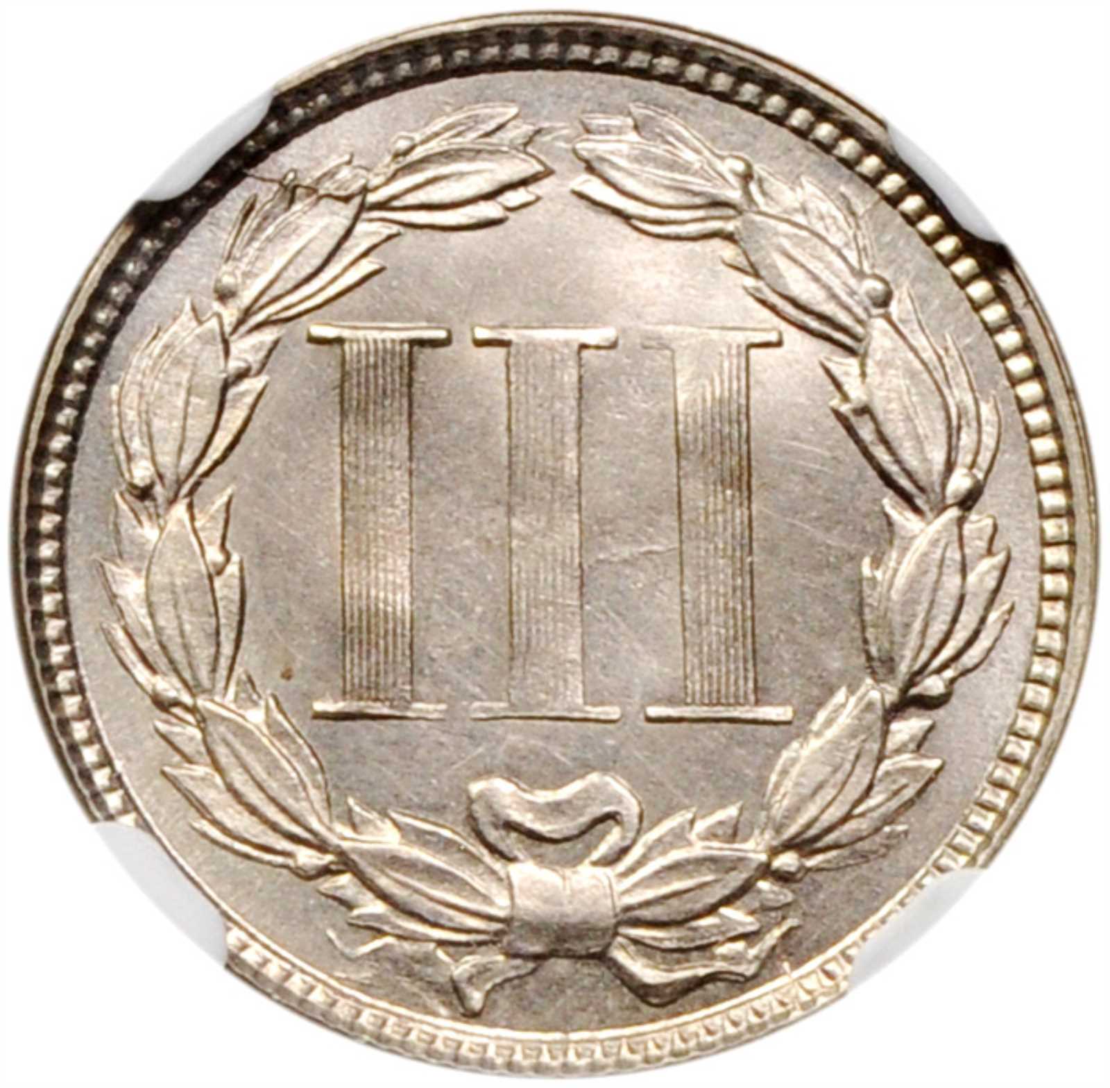 1865 3cN Repunched Date, FS-304 VG10 CAC thumbnail 5