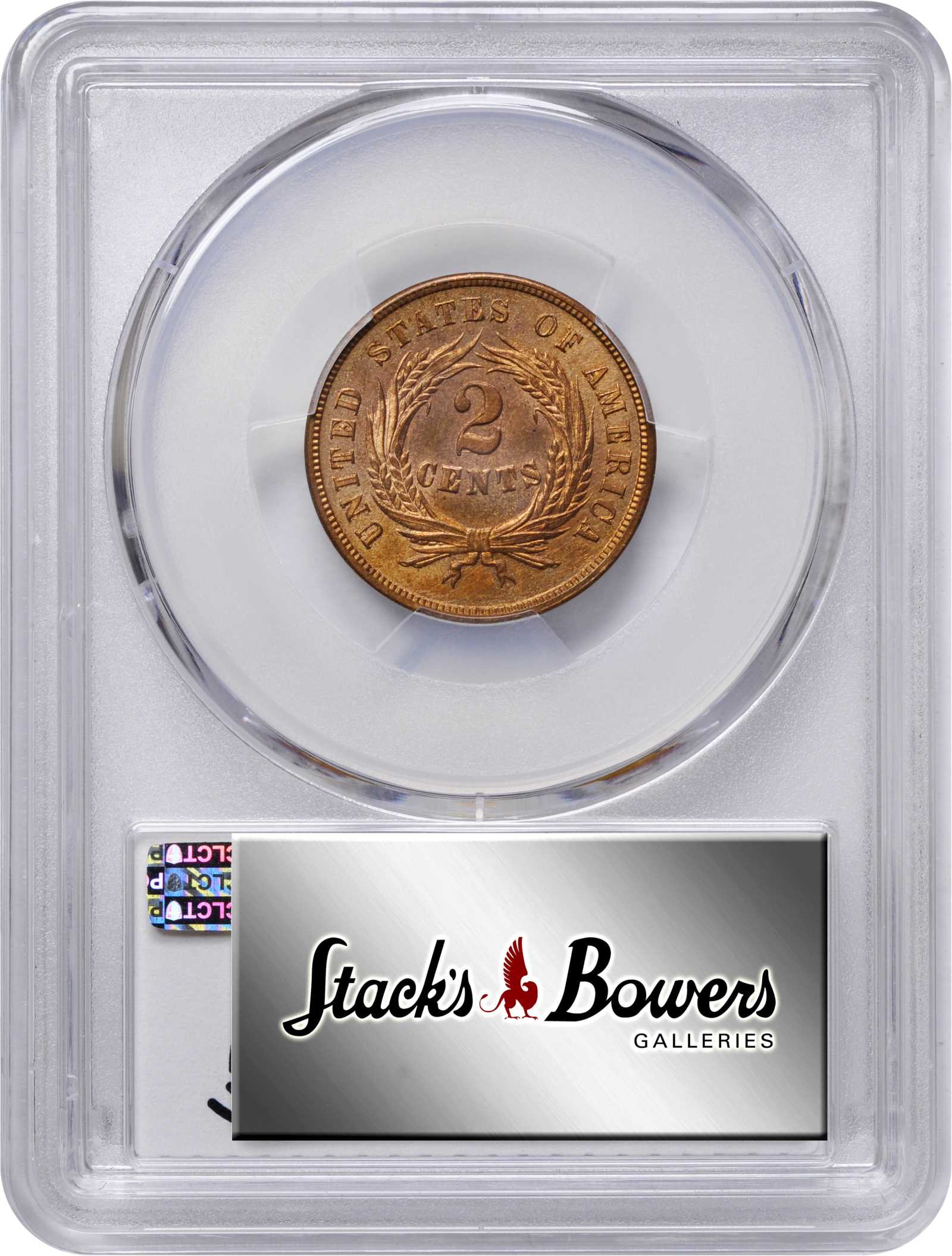 1865 2c Plain 5 MS RD MS61 RD CAC thumbnail 4