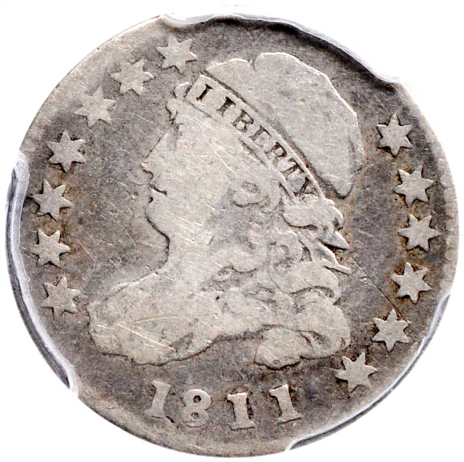 1811/09 Capped Bust Dime. JR-1. VG Details--Damage (PCGS).
