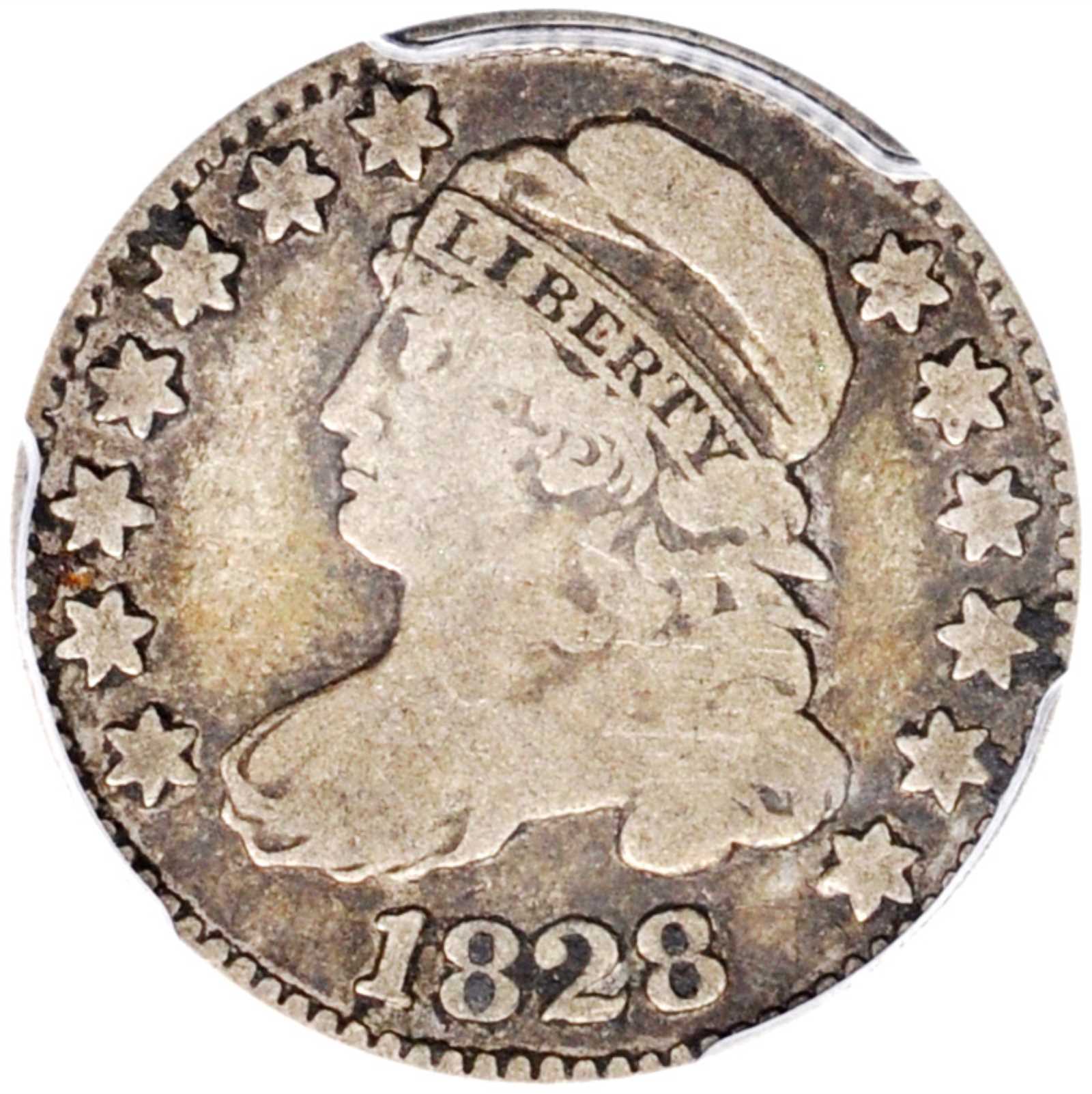 1828 Capped Bust Dime. JR-2. Large Date, Curl Base 2. VG-8 (PCGS).