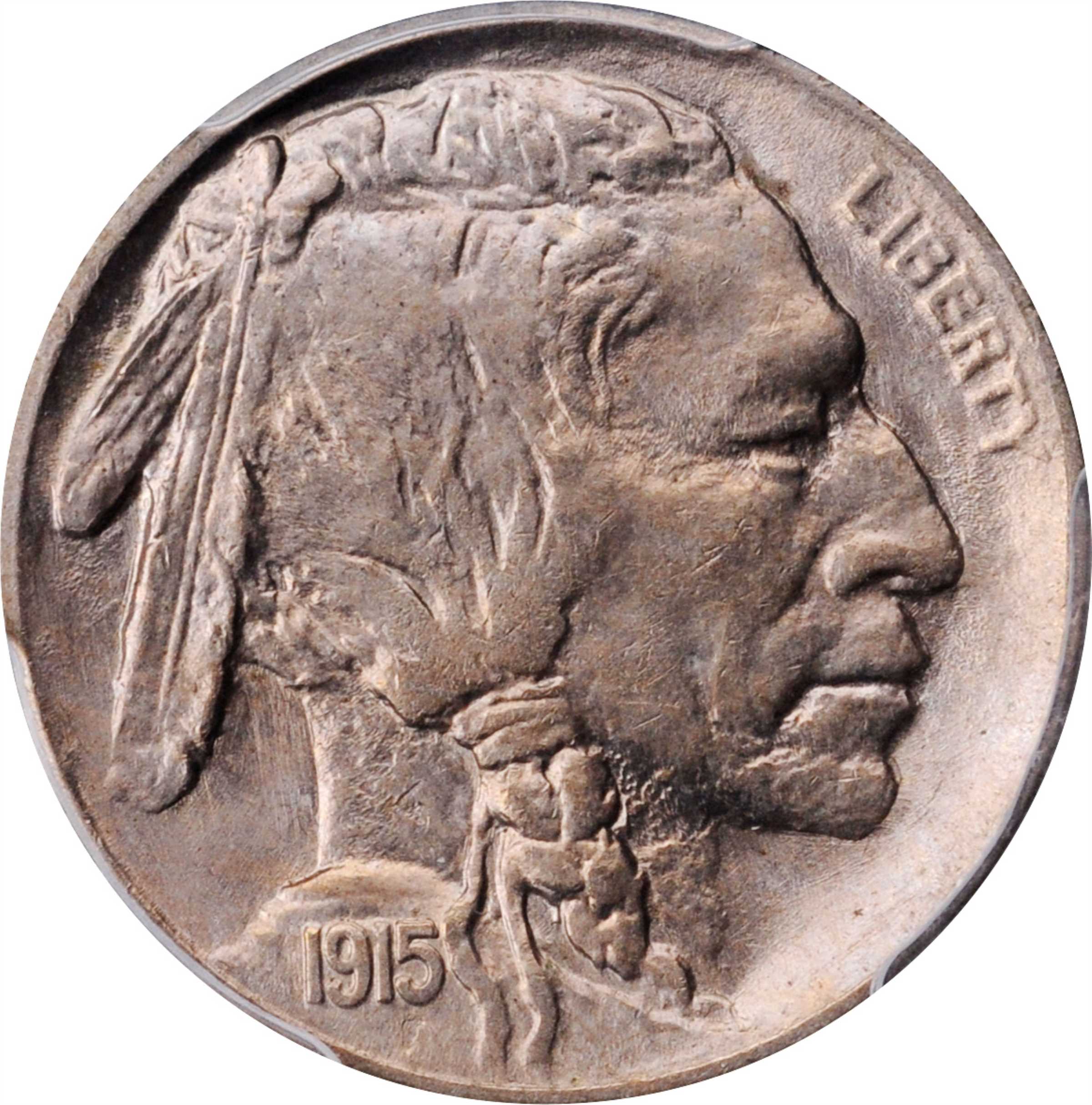 1915 Buffalo Nickel. FS-401. Two Feathers. MS-63 (PCGS).