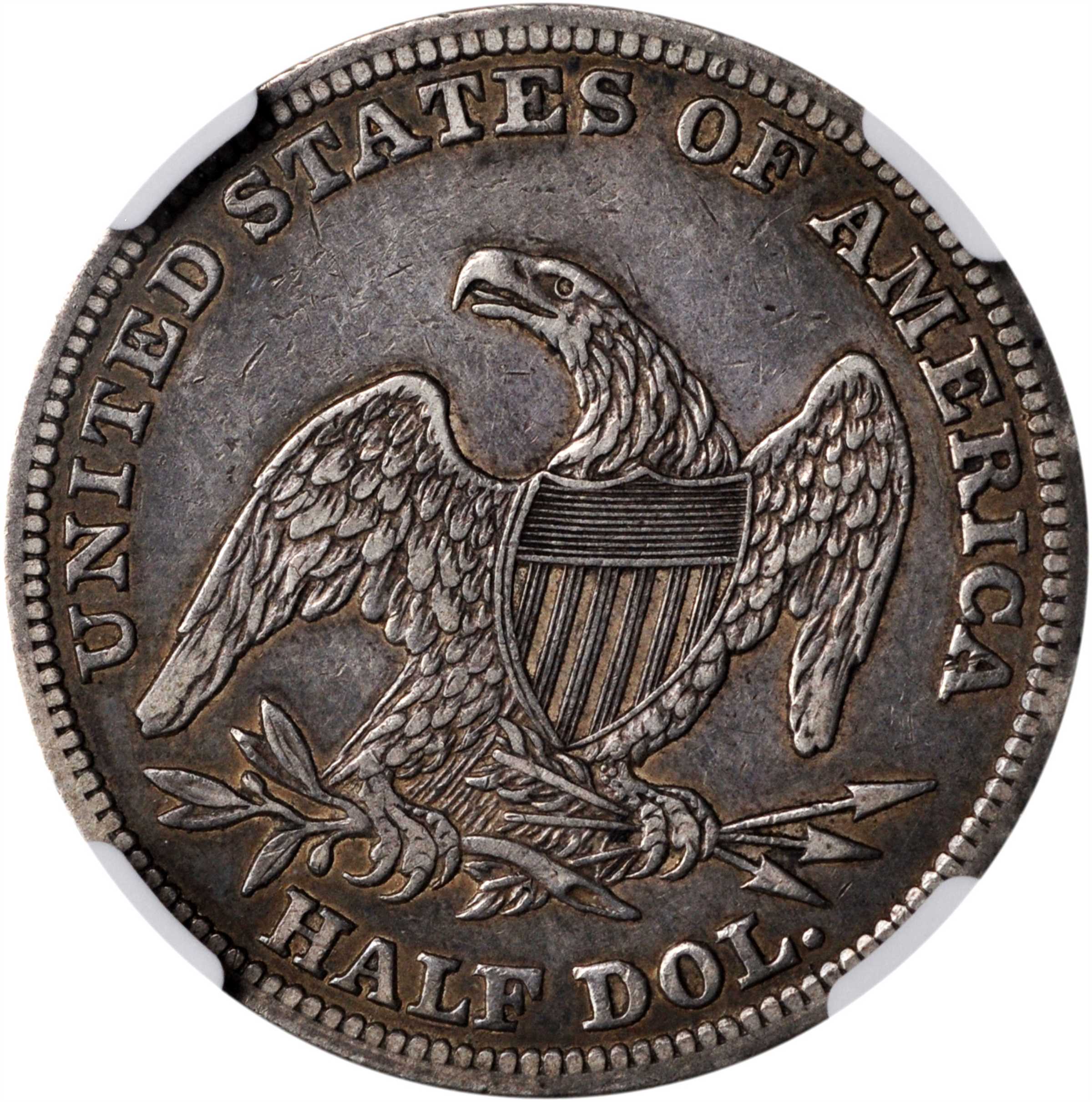 1839 50c Reeded Edge, Large Letters Reverse, GR-3 F15 thumbnail 4