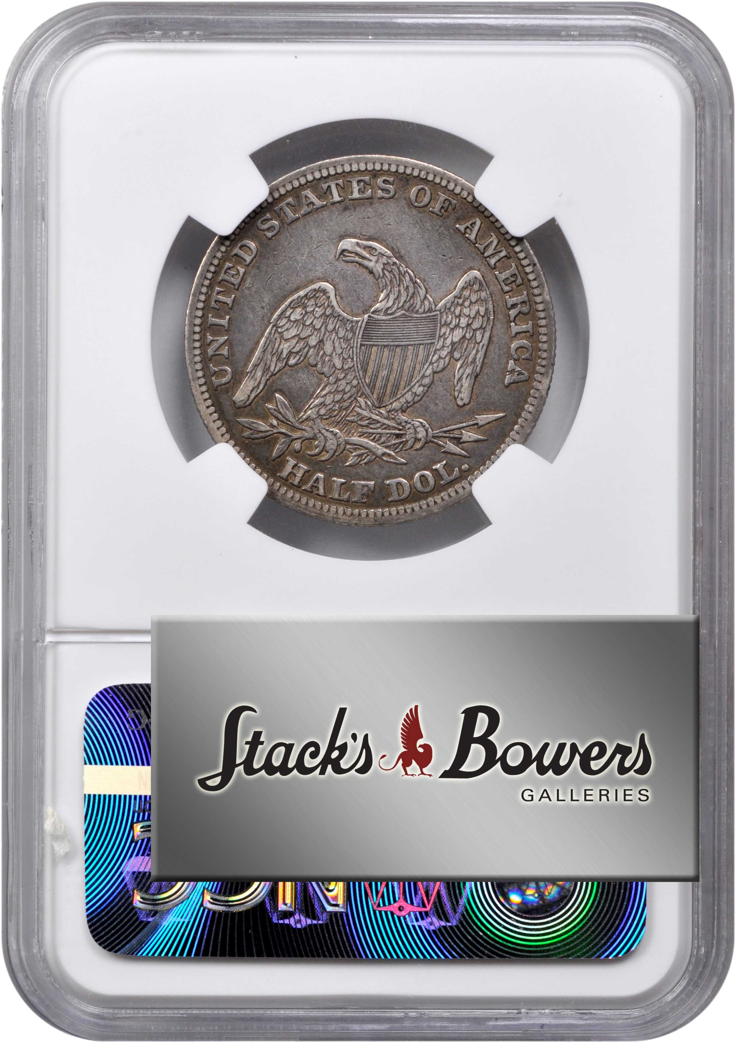 1839 50c Reeded Edge, Large Letters Reverse, GR-3 F15 thumbnail 6