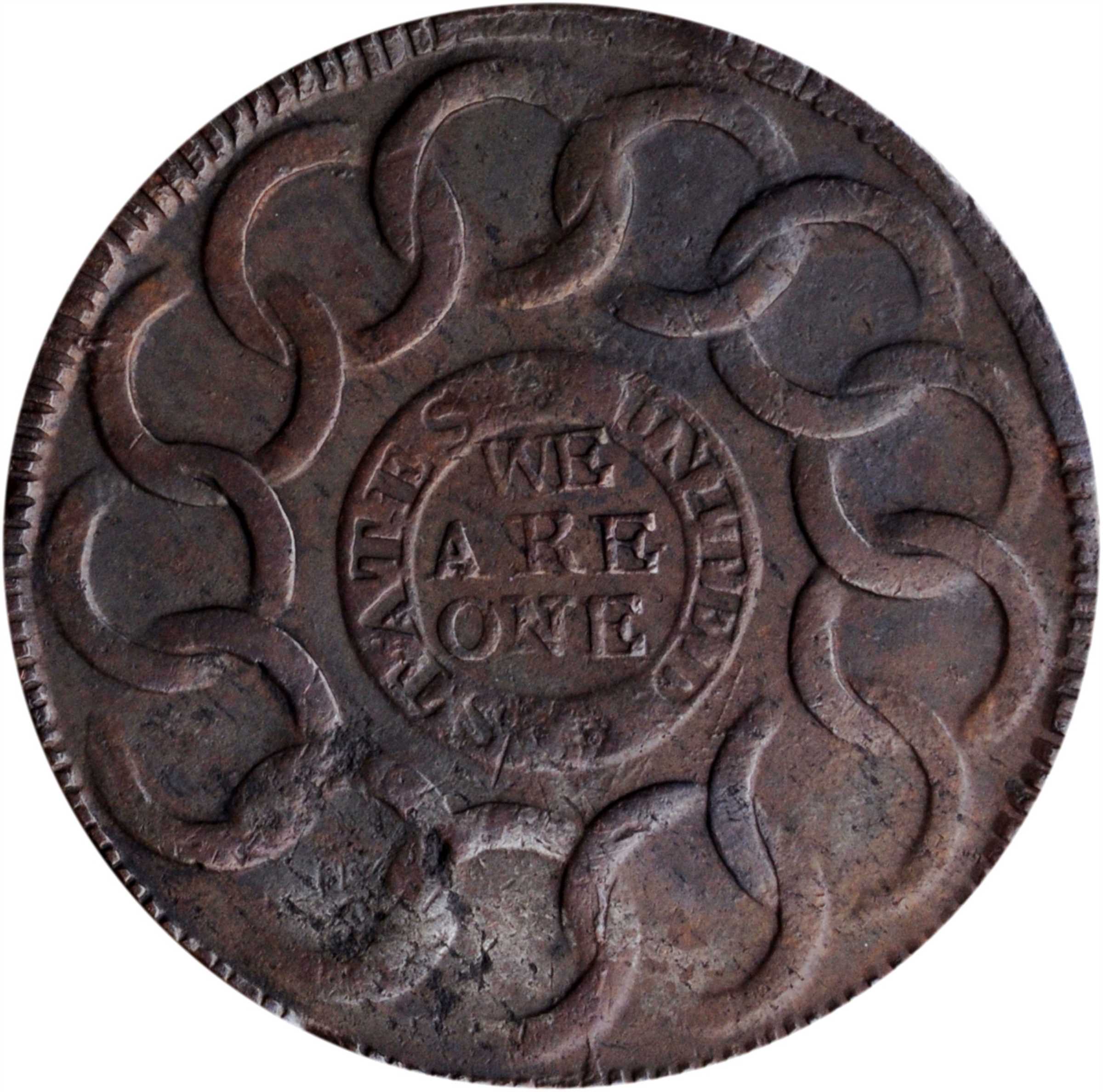 1787 Fugio 1c 4 Cinquefoils, STATES UNITED, Newman 8-X MS BN F12 BN thumbnail 6