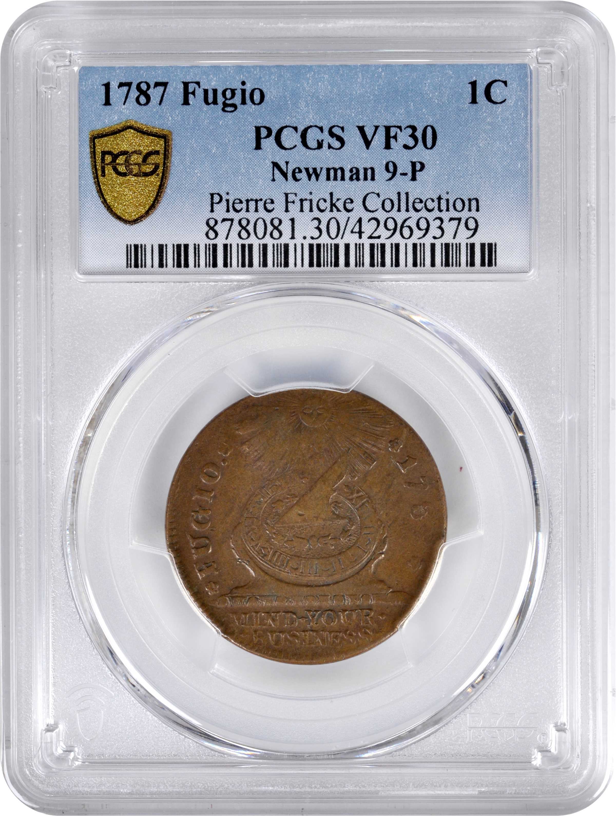1787 Fugio 1c 4 Cinquefoils, STATES UNITED, Newman 9-P MS BN VF30 BN thumbnail 5