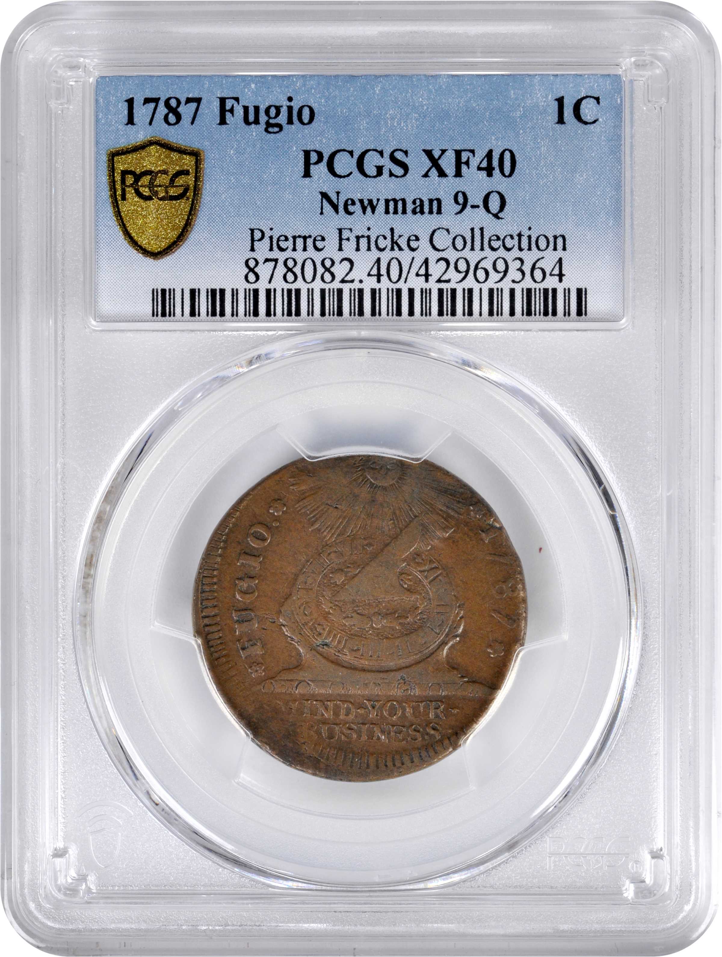 1787 Fugio 1c 4 Cinquefoils, STATES UNITED, Newman 9-Q MS BN XF40 BN thumbnail 7