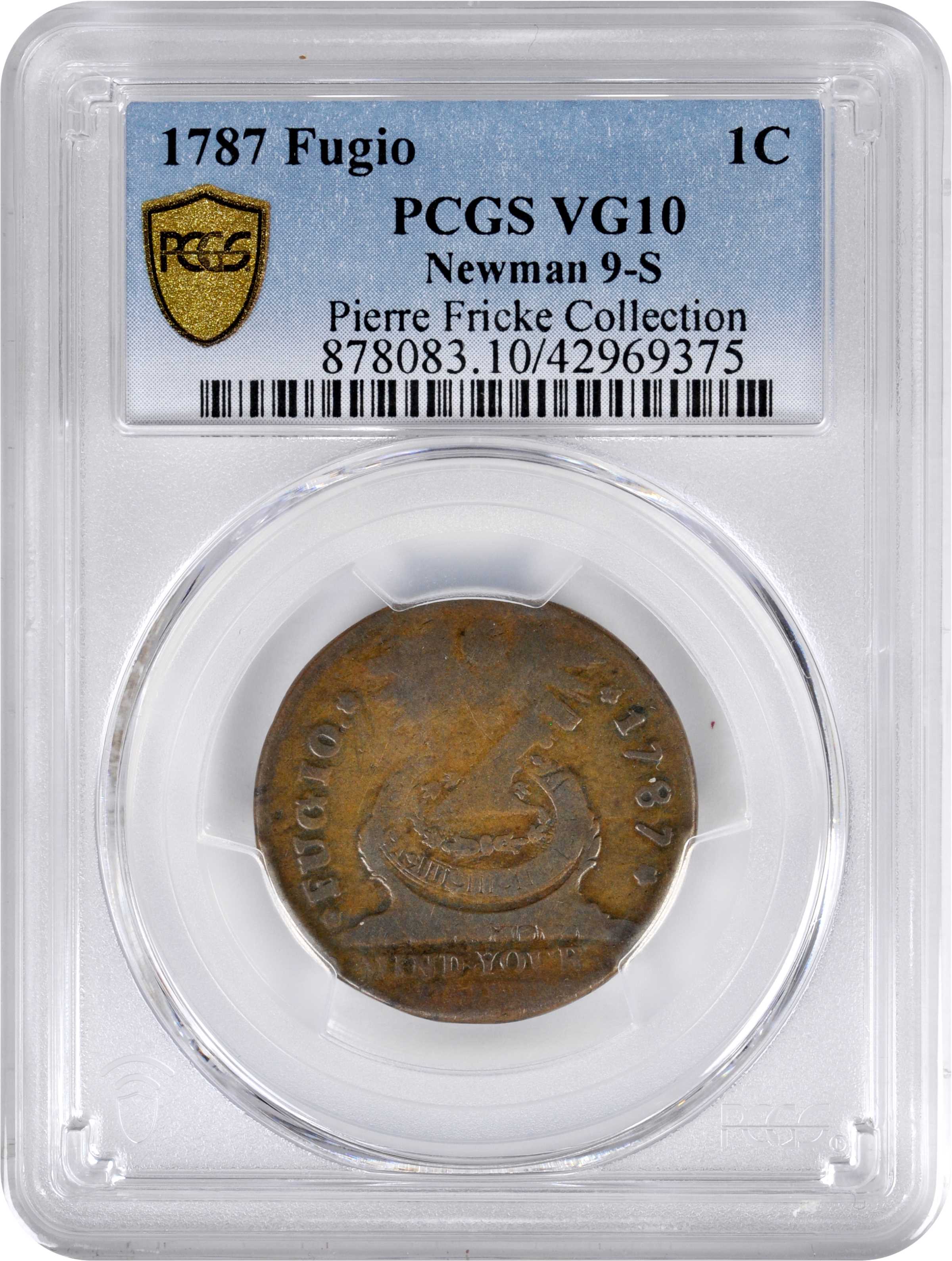 1787 Fugio 1c 4 Cinquefoils, STATES UNITED, Newman 9-S MS BN VG10 BN thumbnail 3