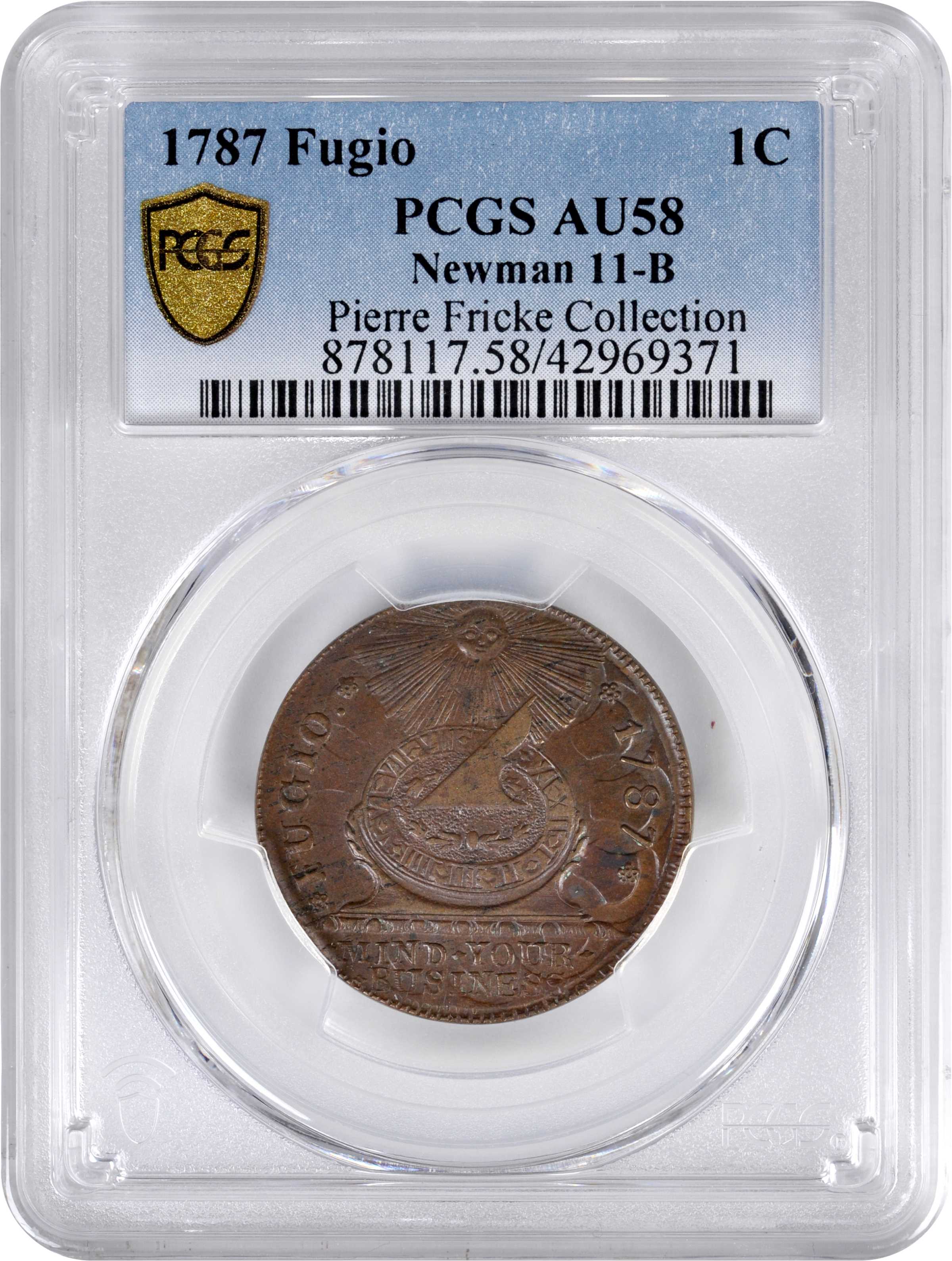 1787 Fugio 1c 4 Cinquefoils, UNITED STATES, Newman 11-B MS BN G4 BN CAC thumbnail 10